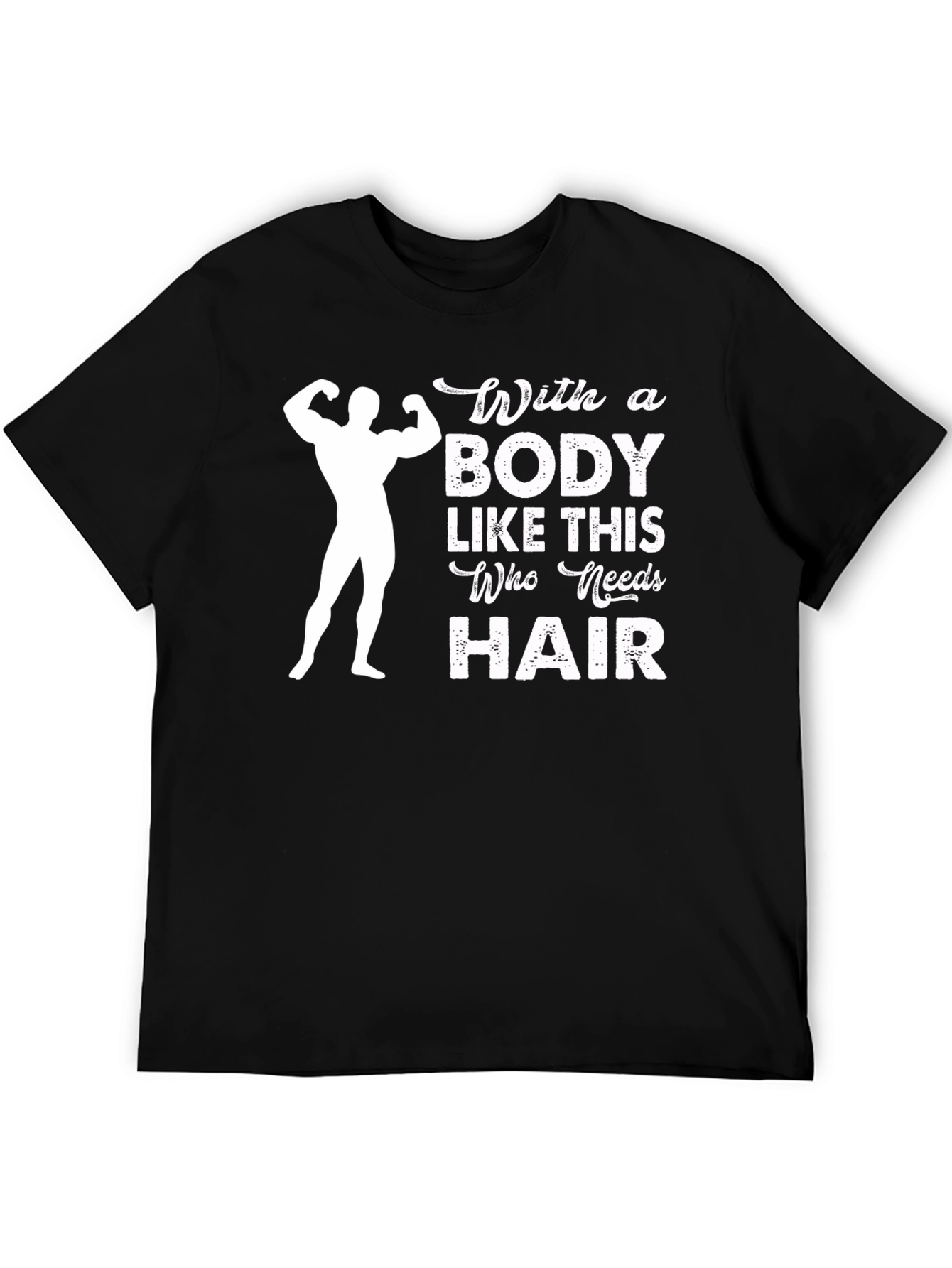 Funny Bald Gym Bodybuilder Graphic T-Shirt