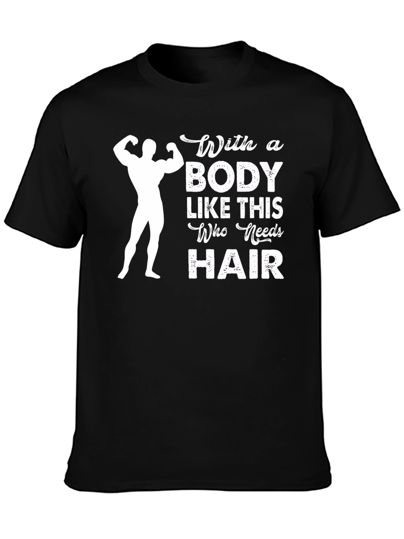 Funny Bald Gym Bodybuilder Graphic T-Shirt