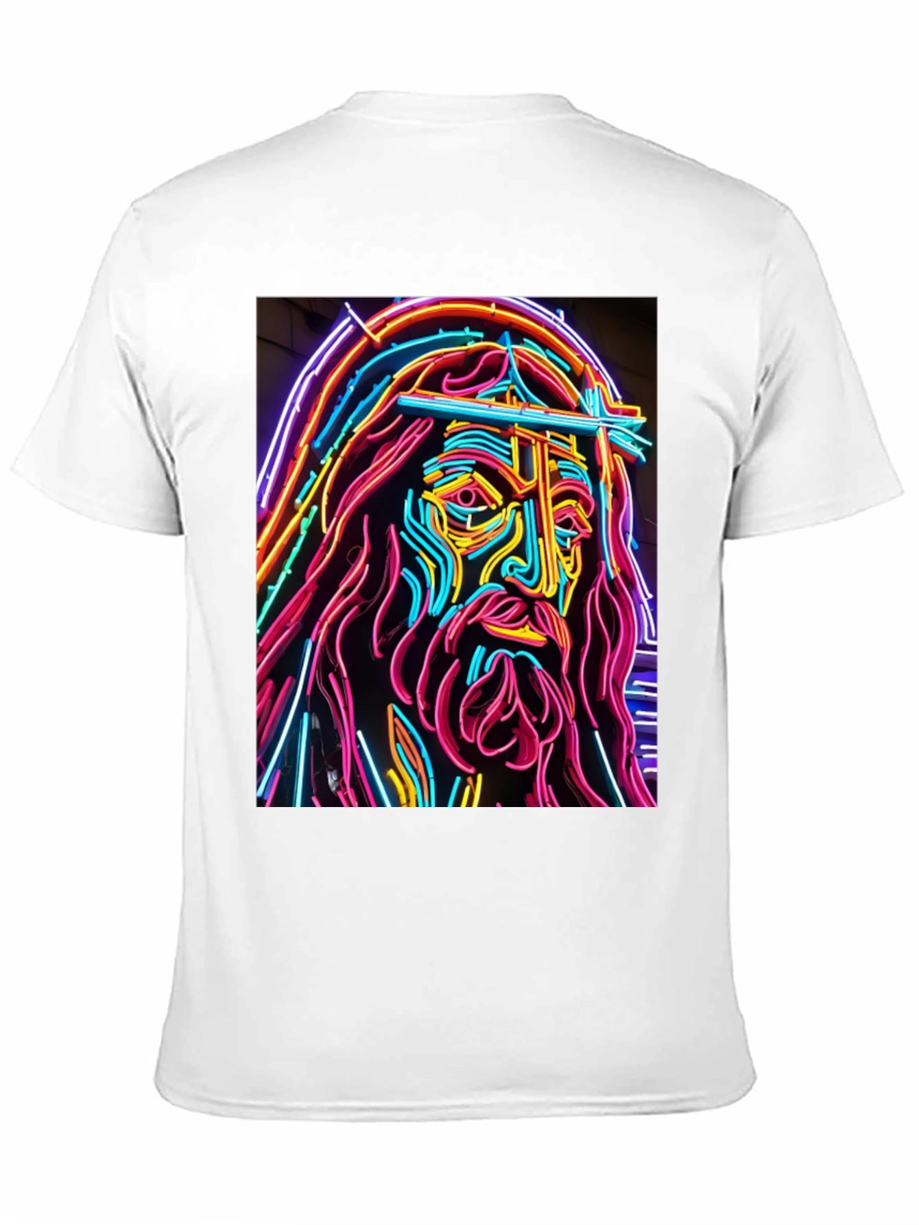 Neon Jesus Graphic T-Shirt - Bold Religious Art