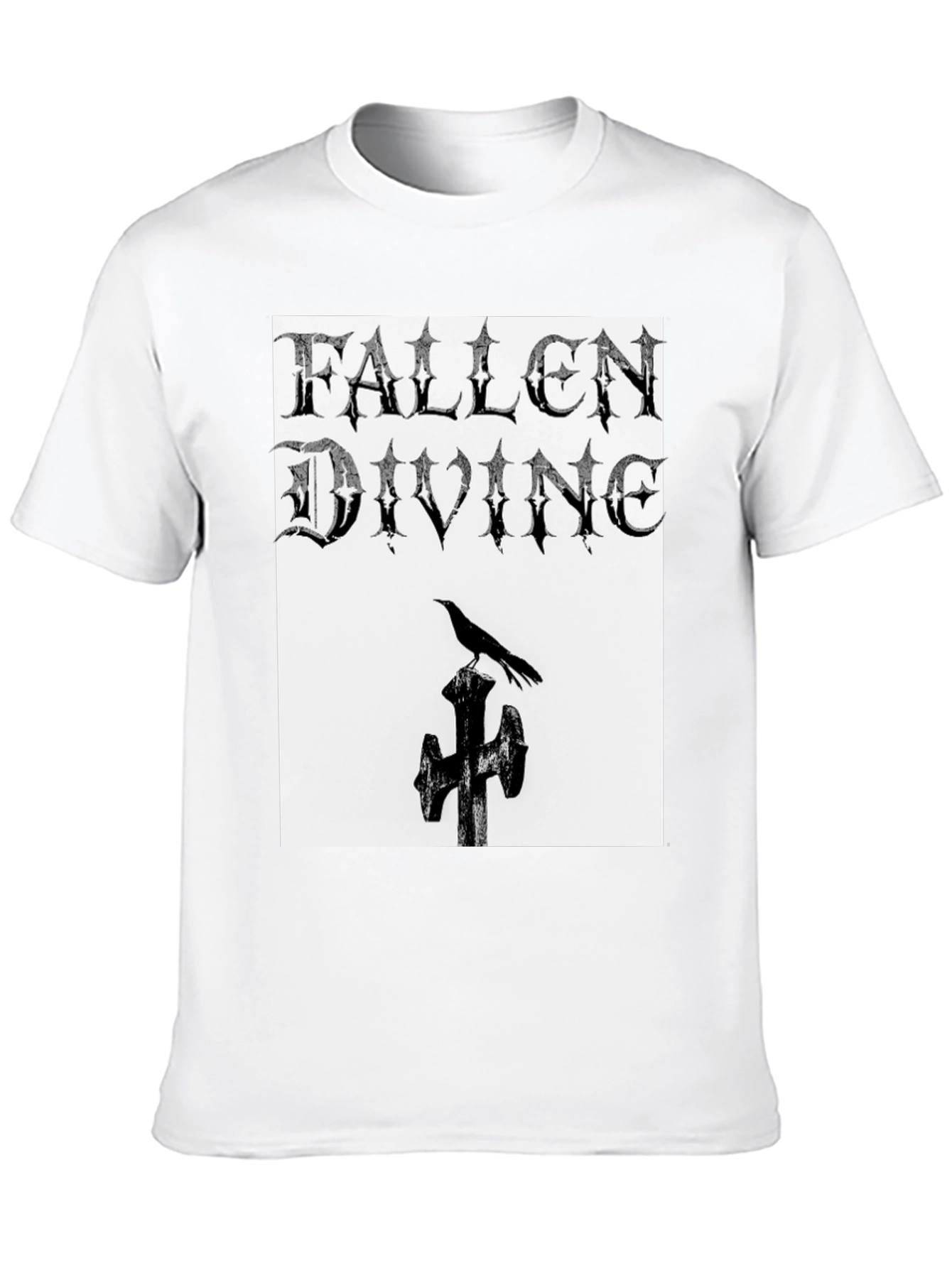 Fallen Divine Crow Graphic Tee - Gothic Style