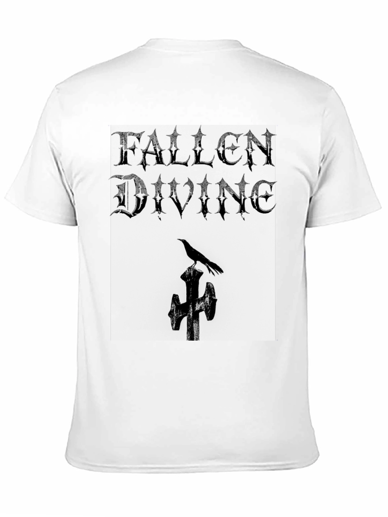 Fallen Divine Crow Graphic Tee - Gothic Style