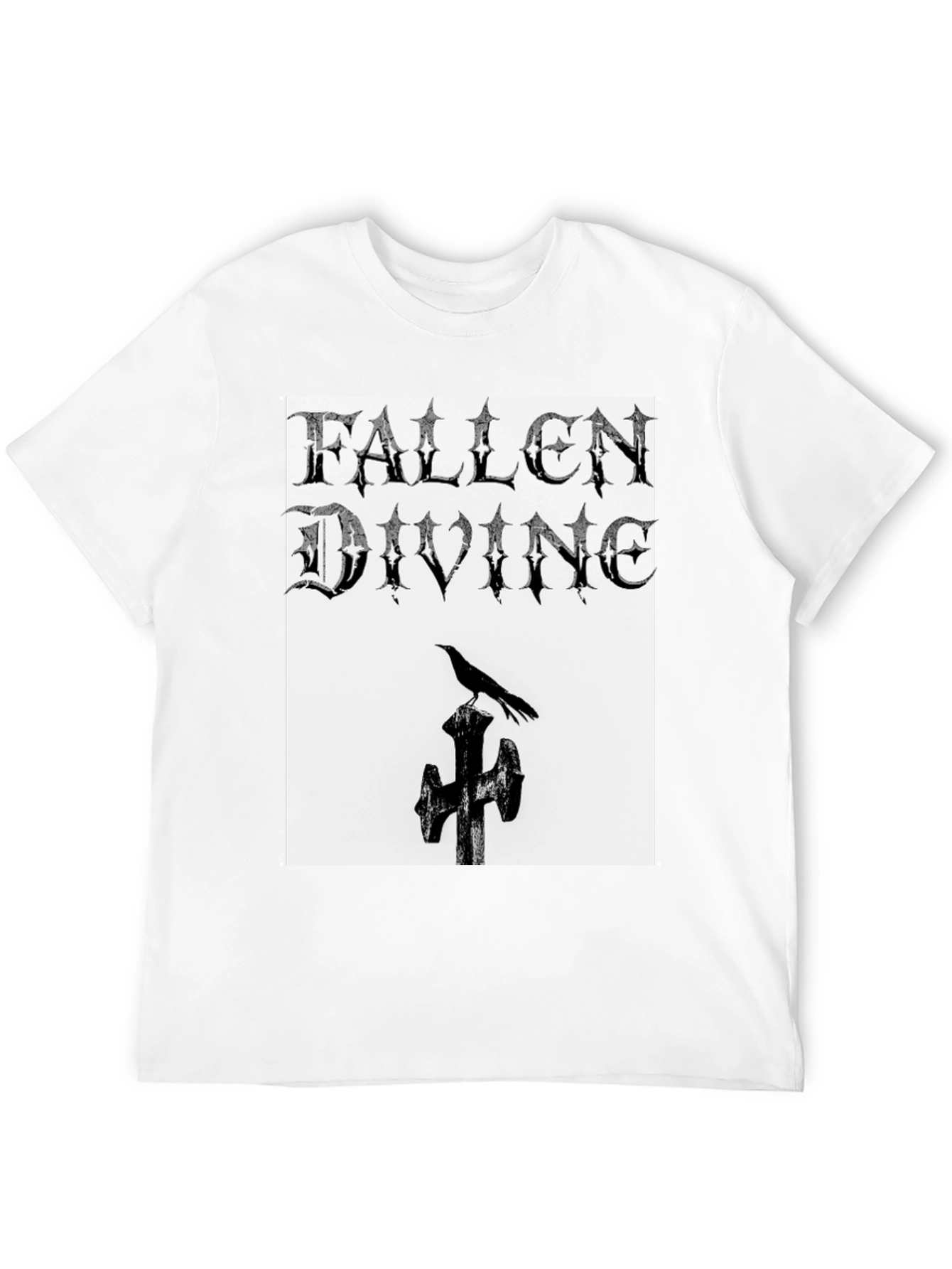 Fallen Divine Crow Graphic Tee - Gothic Style