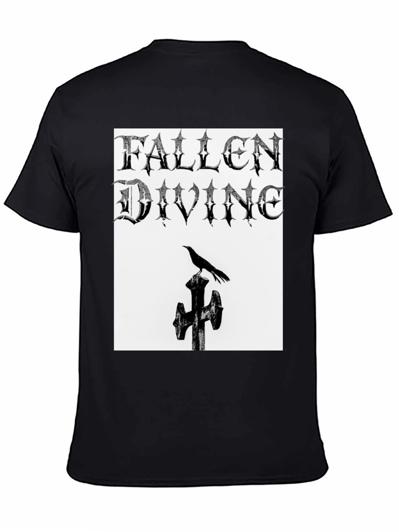 Fallen Divine Crow Graphic Tee - Gothic Style