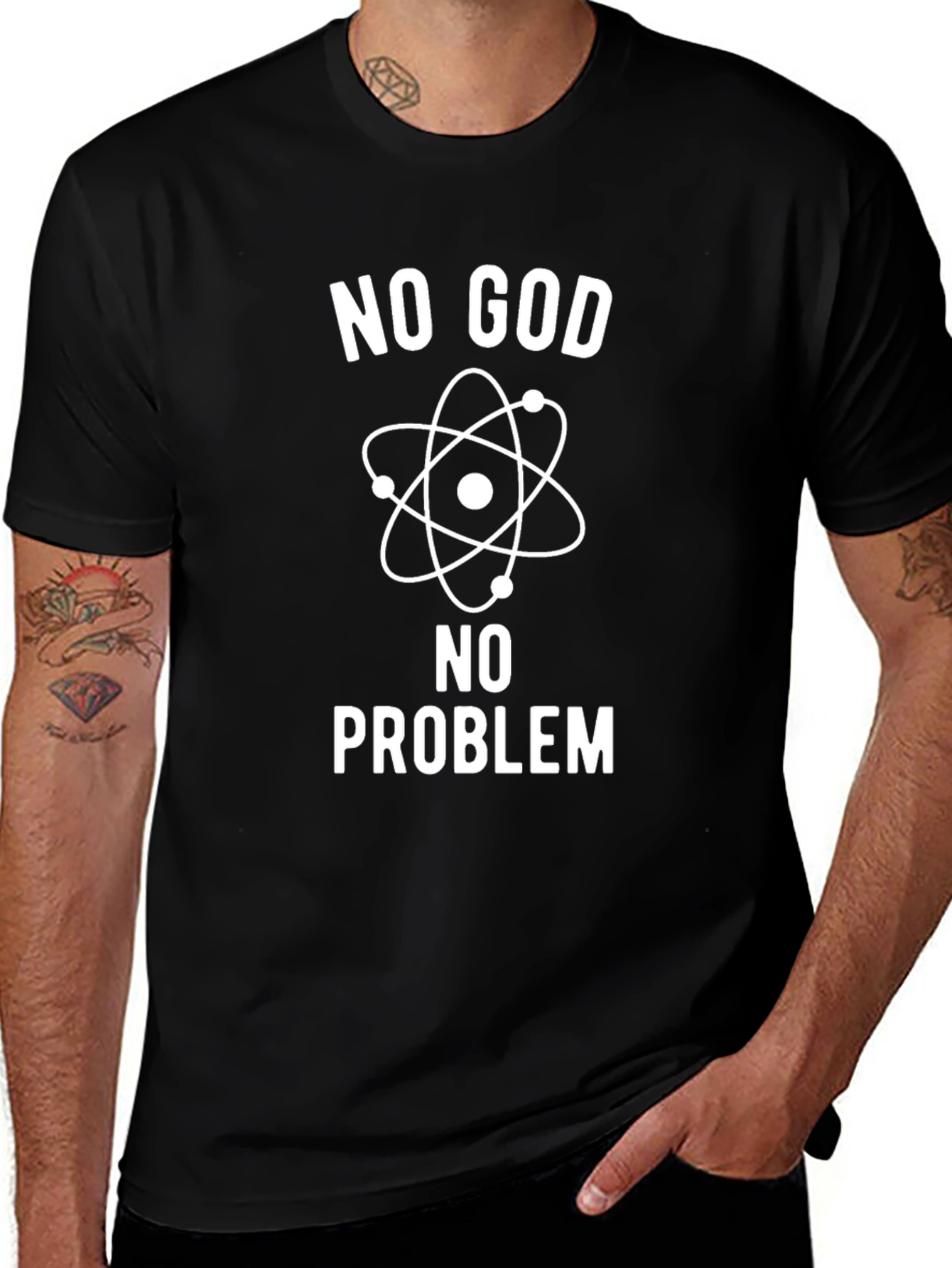 No God No Problem T-Shirt - Atheist Science Tee