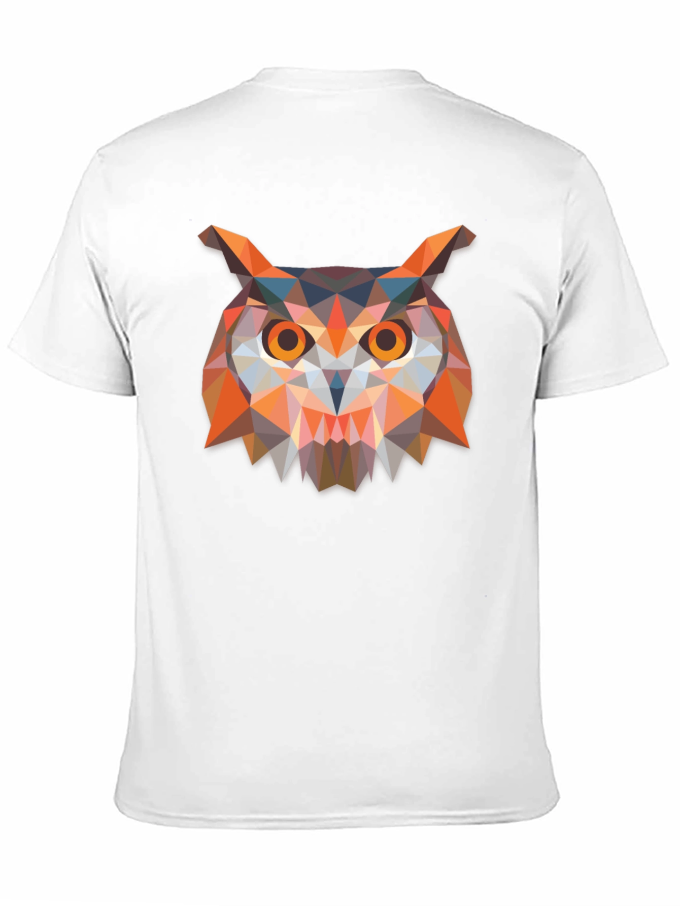 Geometric Owl Print Black T-Shirt