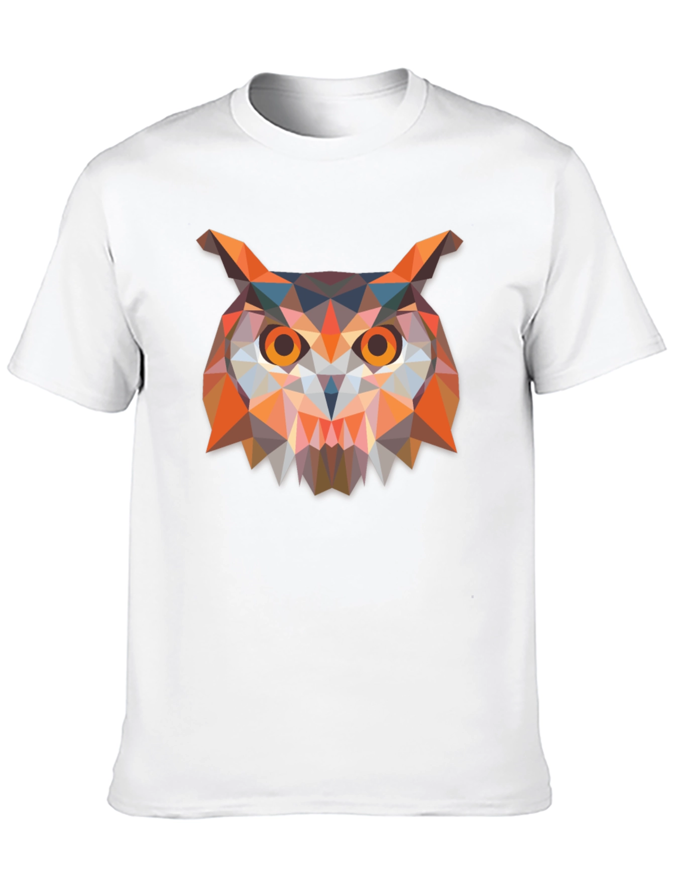 Geometric Owl Print Black T-Shirt