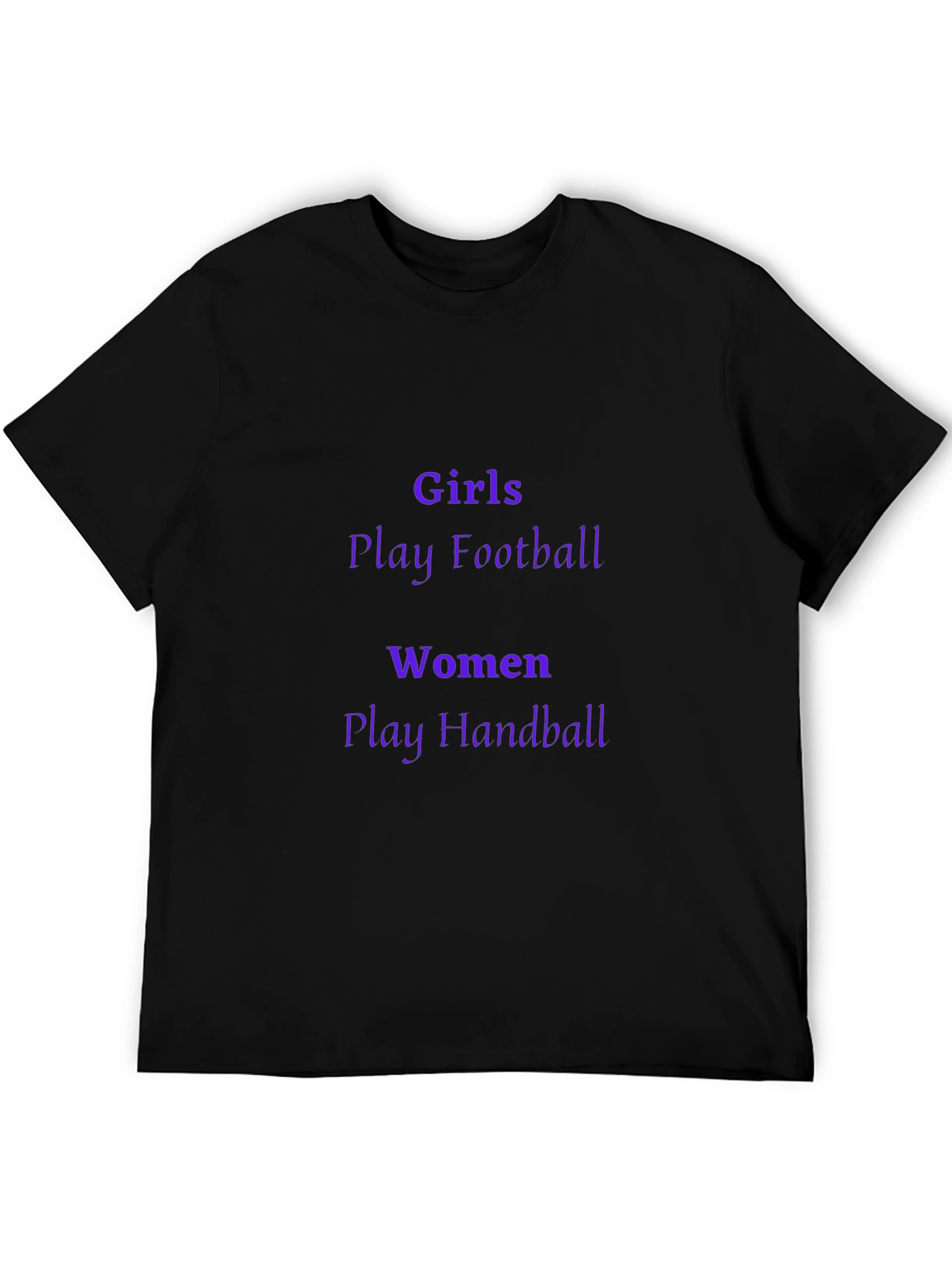 Girls Football Women Handball Black Graphic Tee