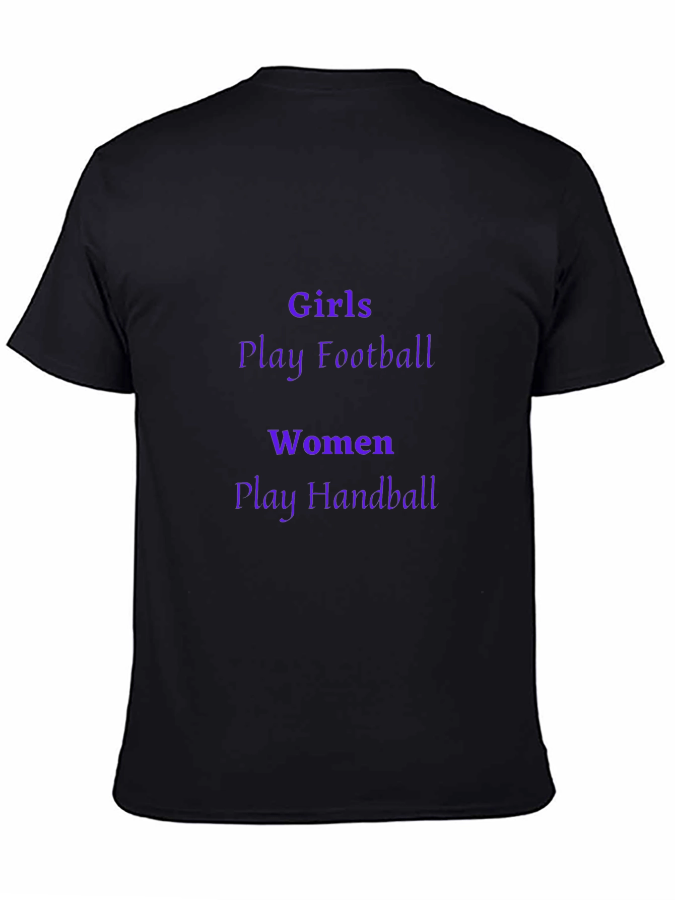 Girls Football Women Handball Black Graphic Tee