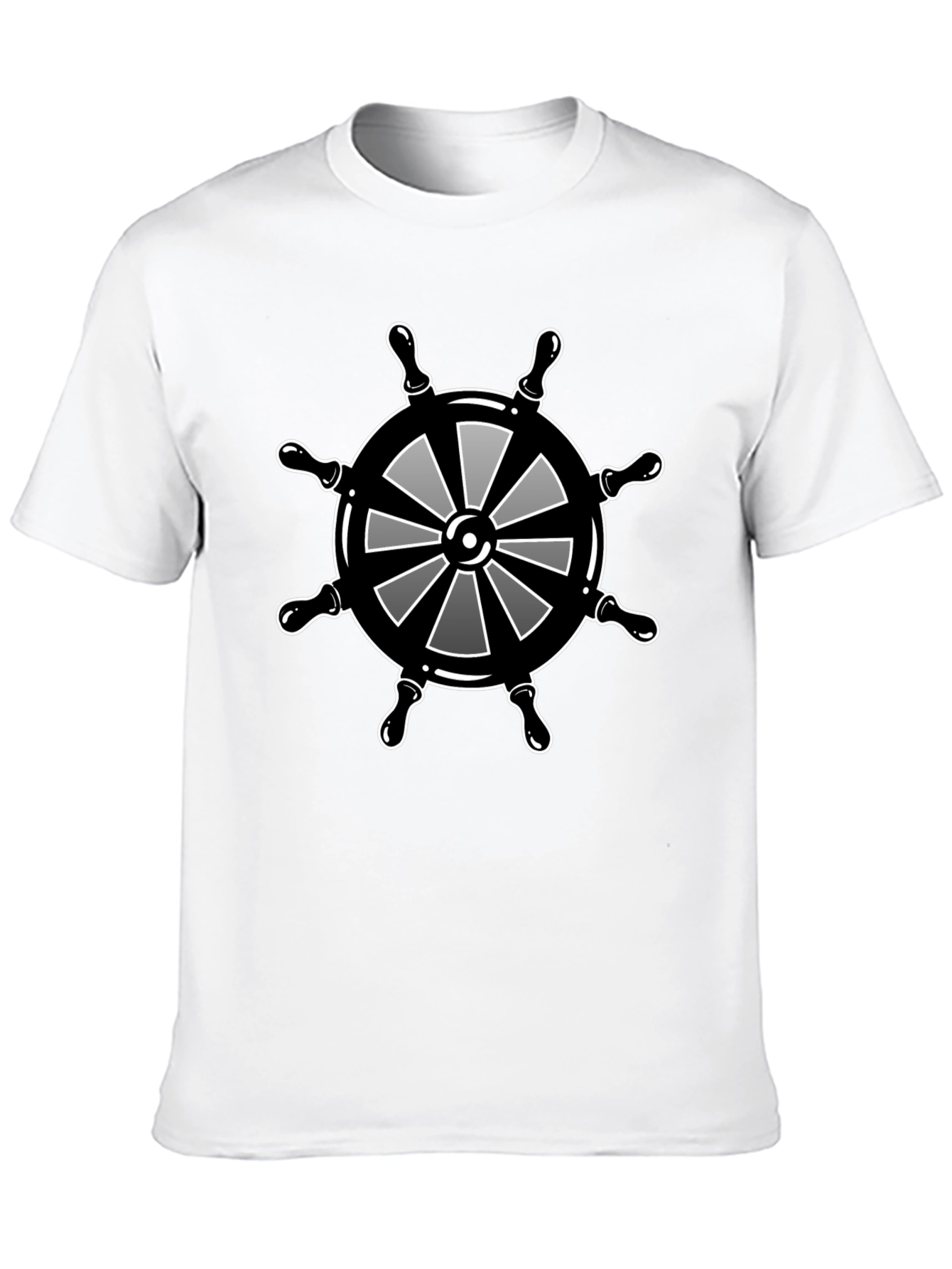 Nautical Wheel Graphic Black T-Shirt