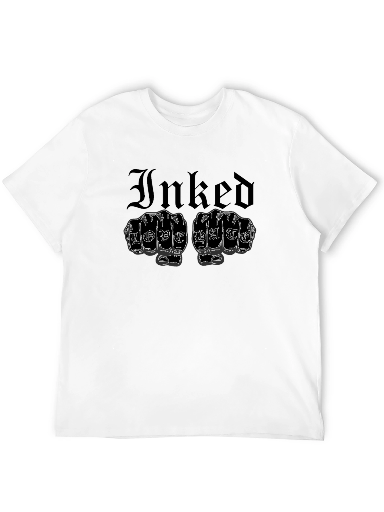 Inked Love Hate Graphic Tee - Tattoo Style T-Shirt