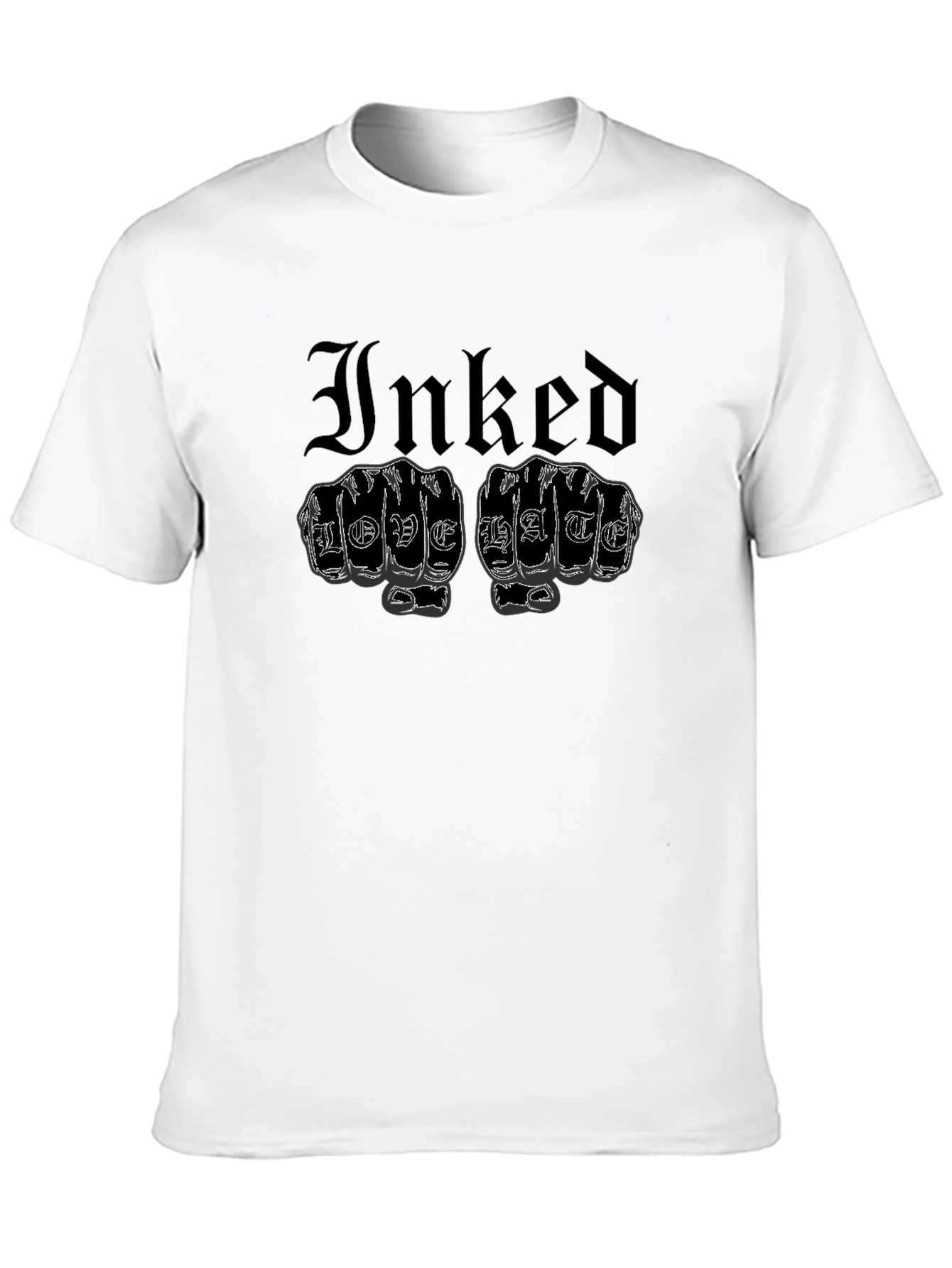 Inked Love Hate Graphic Tee - Tattoo Style T-Shirt
