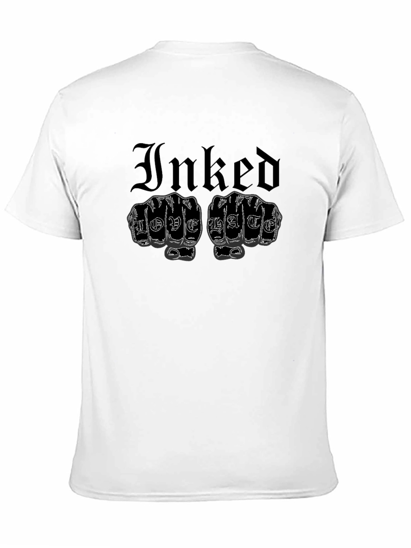 Inked Love Hate Graphic Tee - Tattoo Style T-Shirt