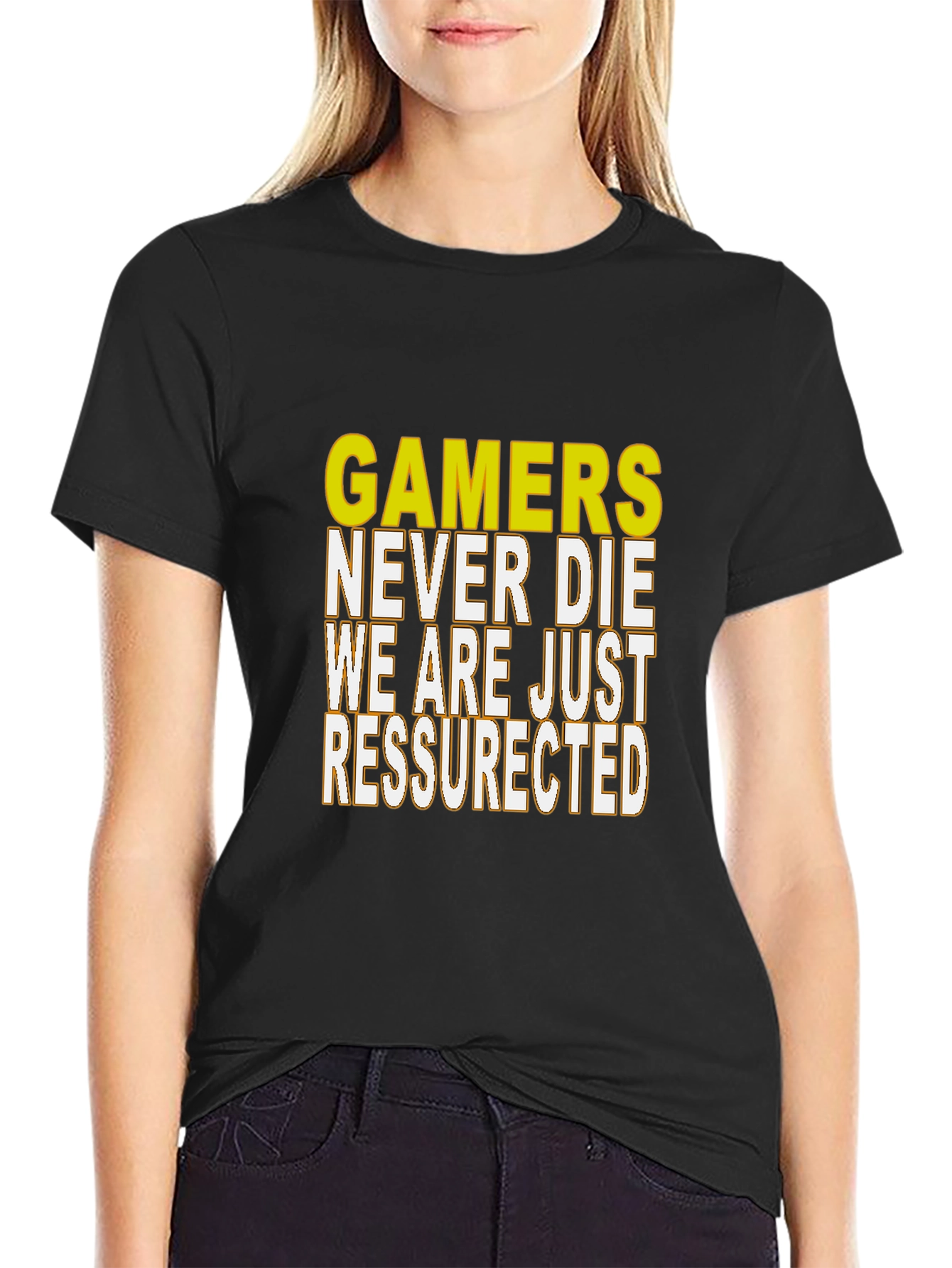 Gamers Never Die Resurrected Black T-Shirt