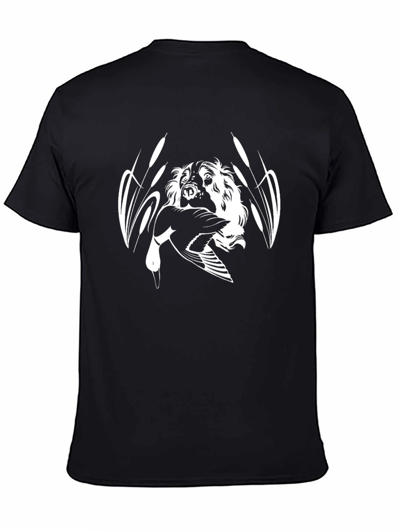 Hunting Dog Graphic T-Shirt - Black Cotton Tee