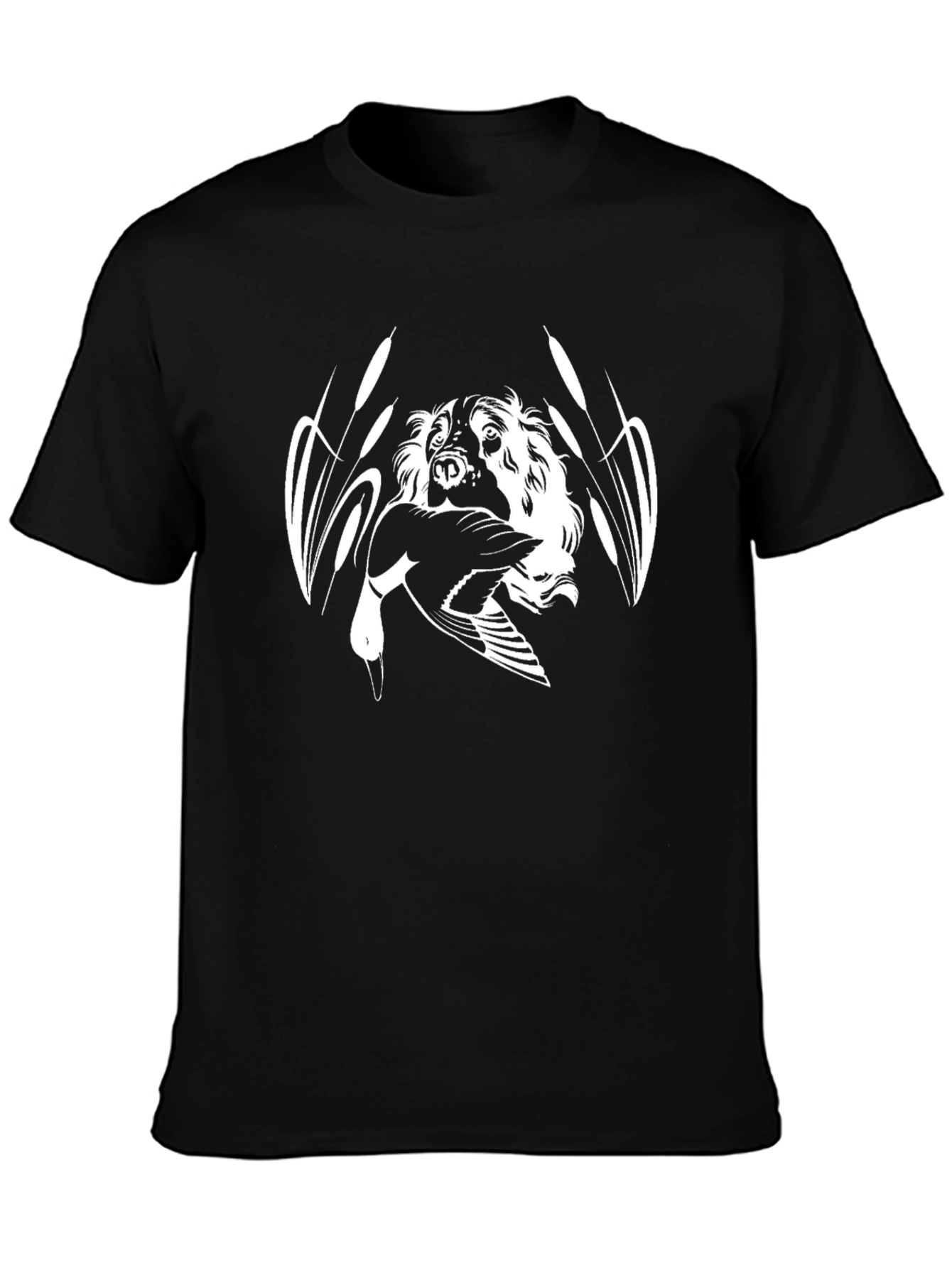 Hunting Dog Graphic T-Shirt - Black Cotton Tee