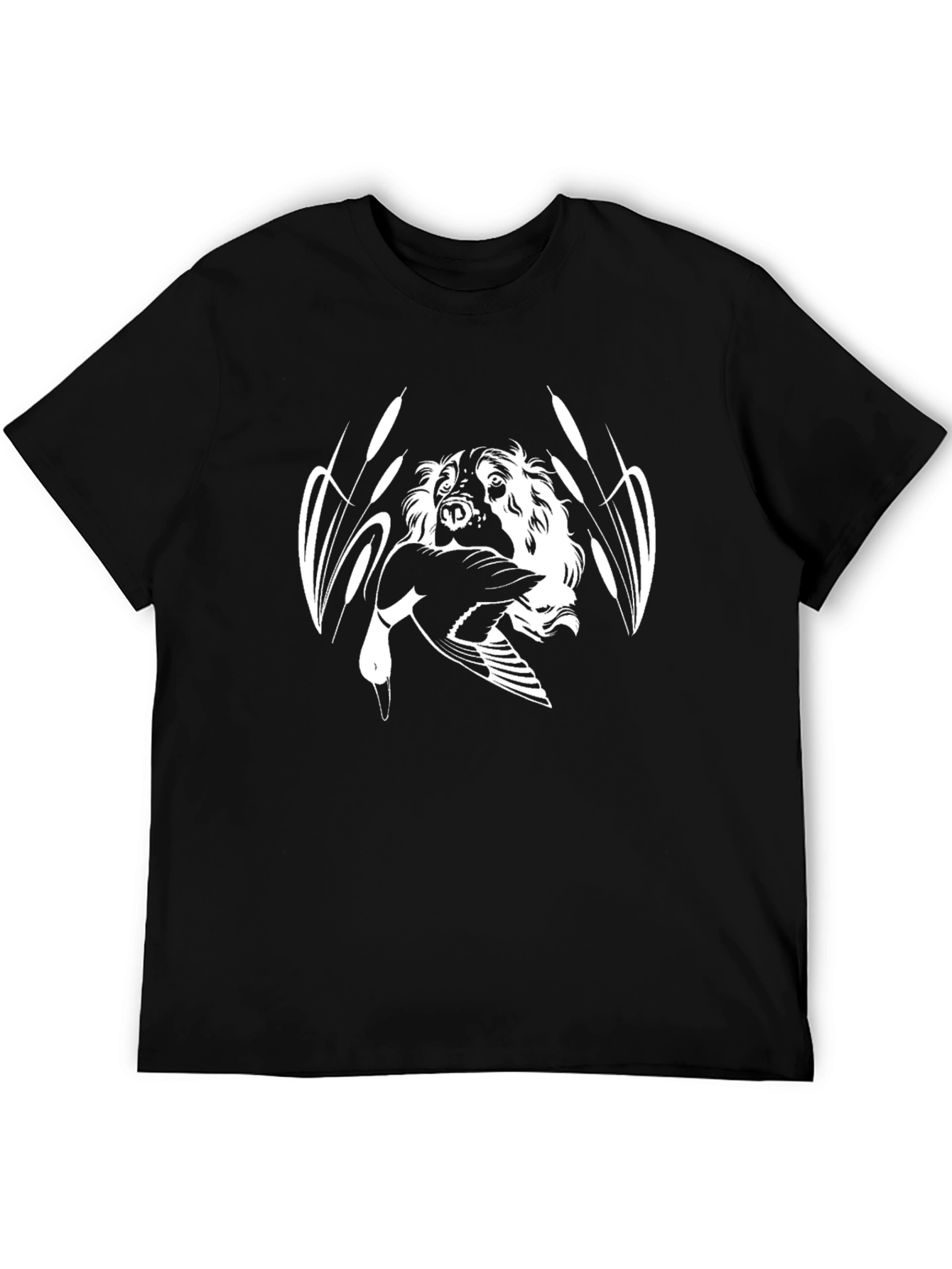 Hunting Dog Graphic T-Shirt - Black Cotton Tee
