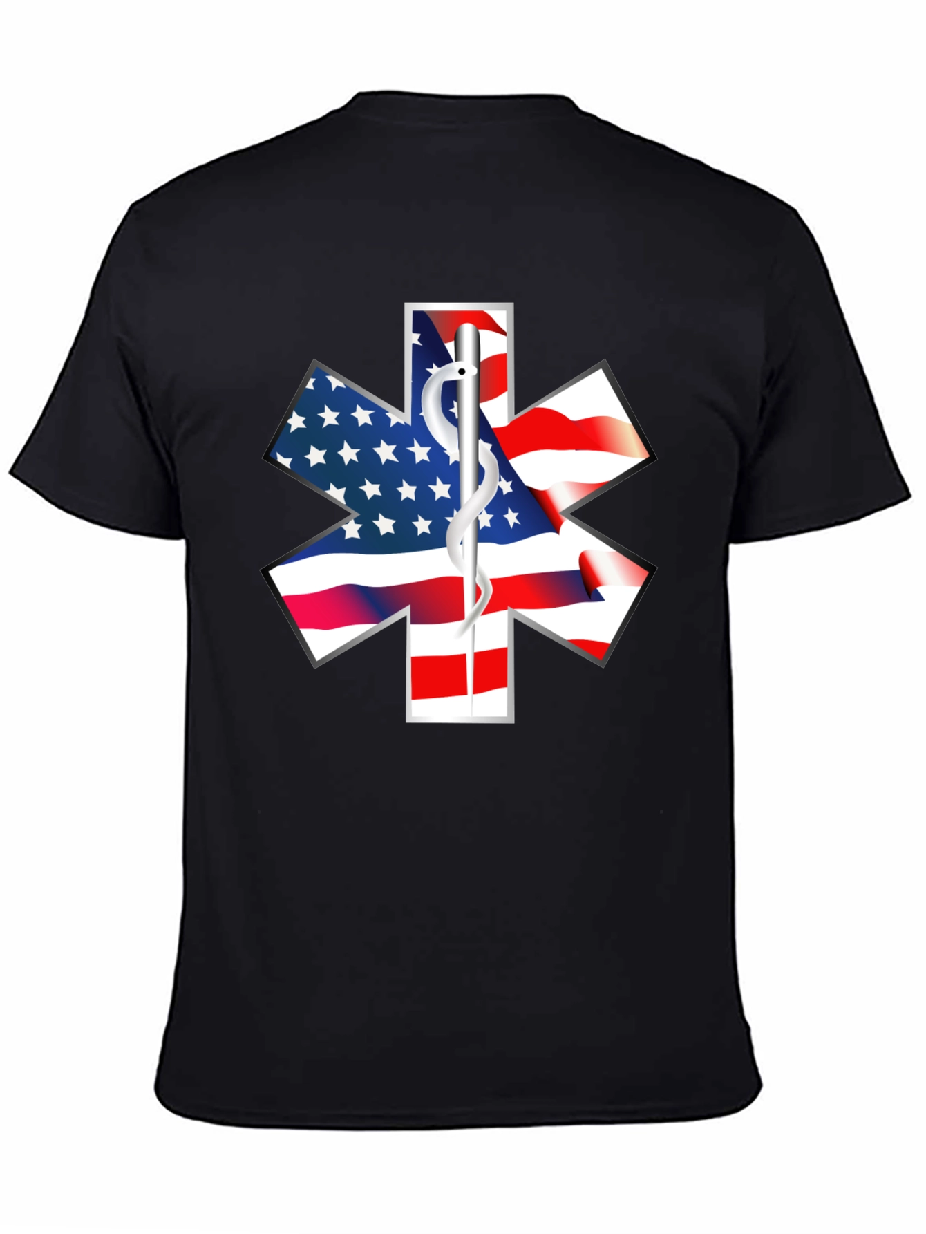 American Flag Star of Life Black T-Shirt