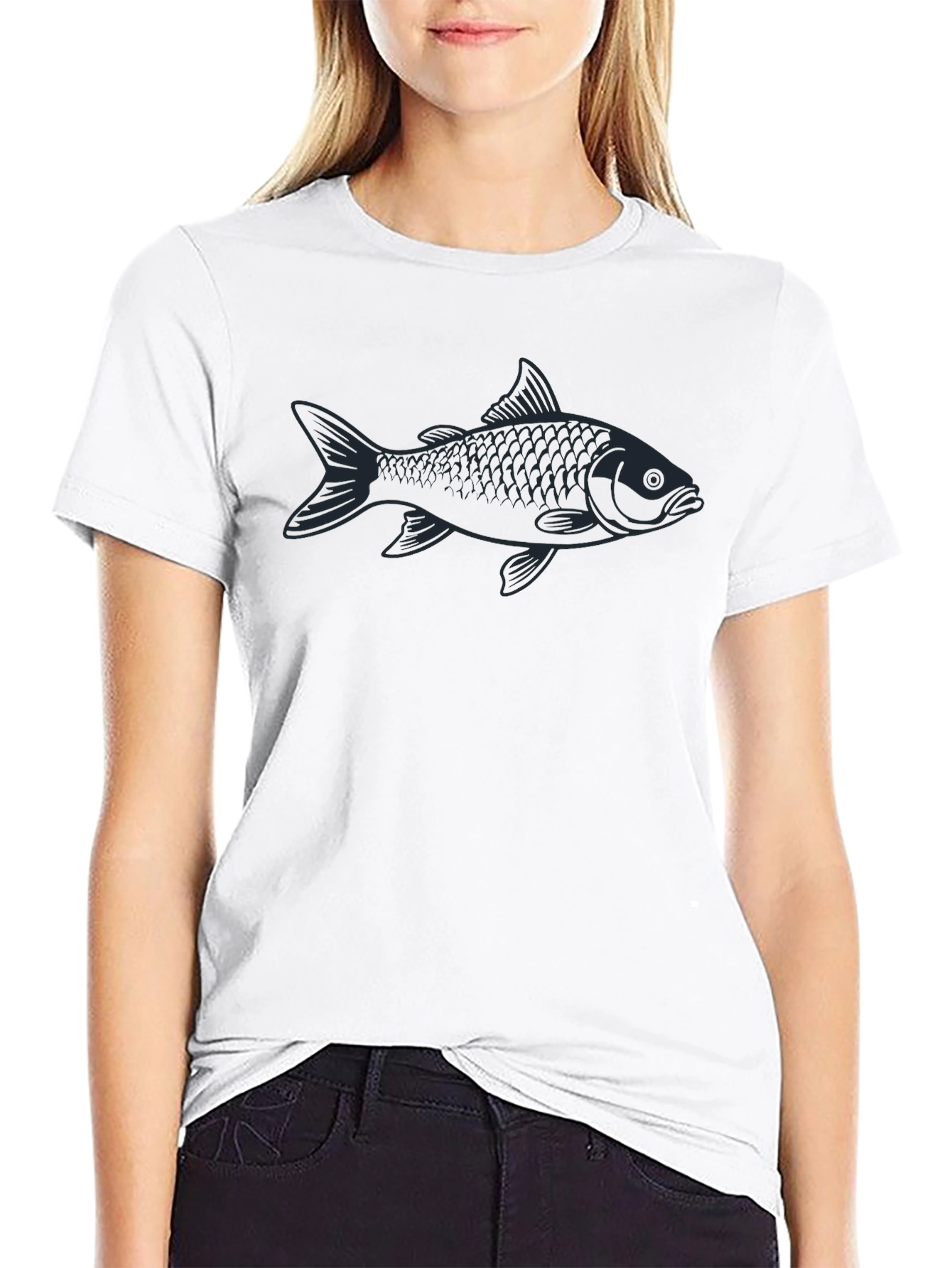 Cool Black Fish Graphic T-Shirt