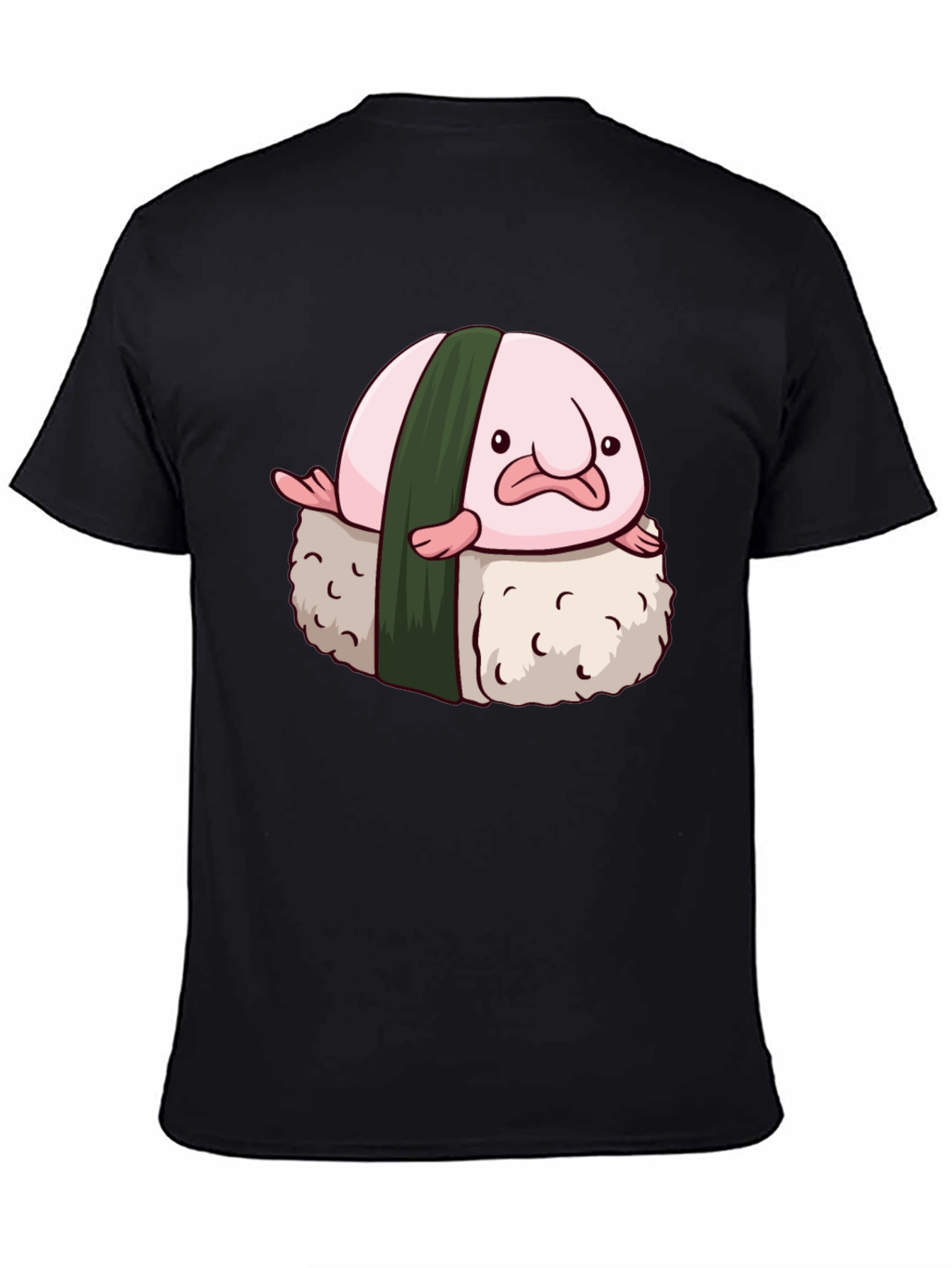 Blobfish Sushi Graphic Tee - Black Cotton Blend