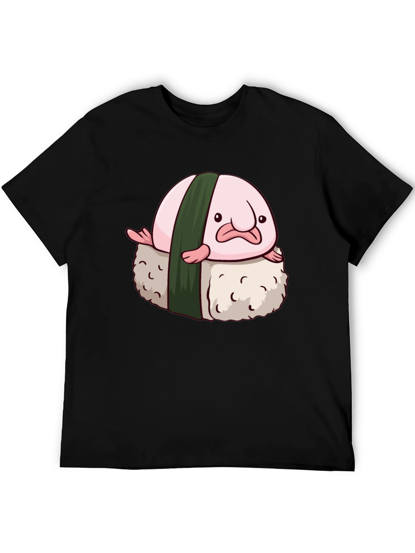 Blobfish Sushi Graphic Tee - Black Cotton Blend