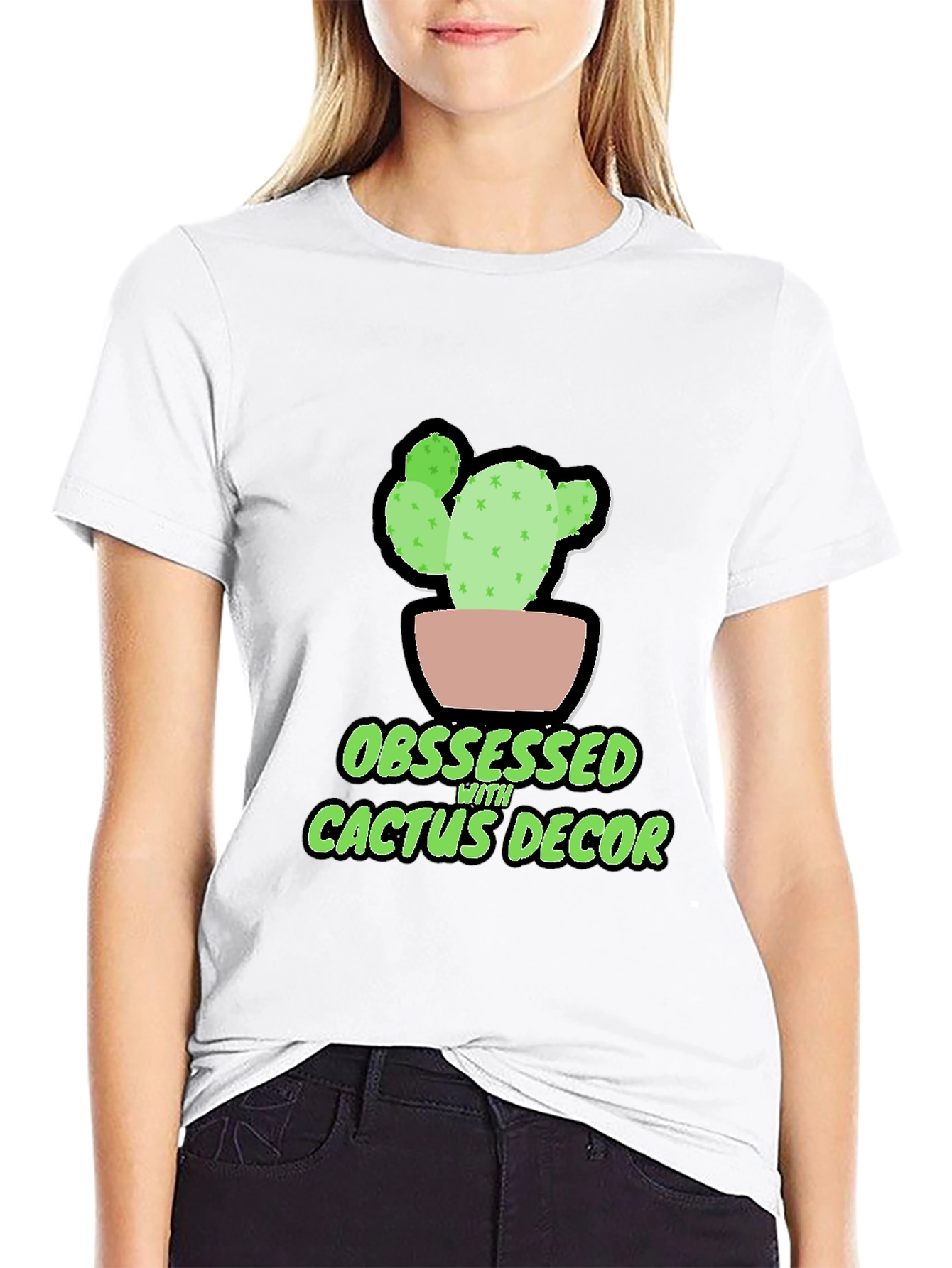 Obsessed with Cactus Decor Graphic Tee