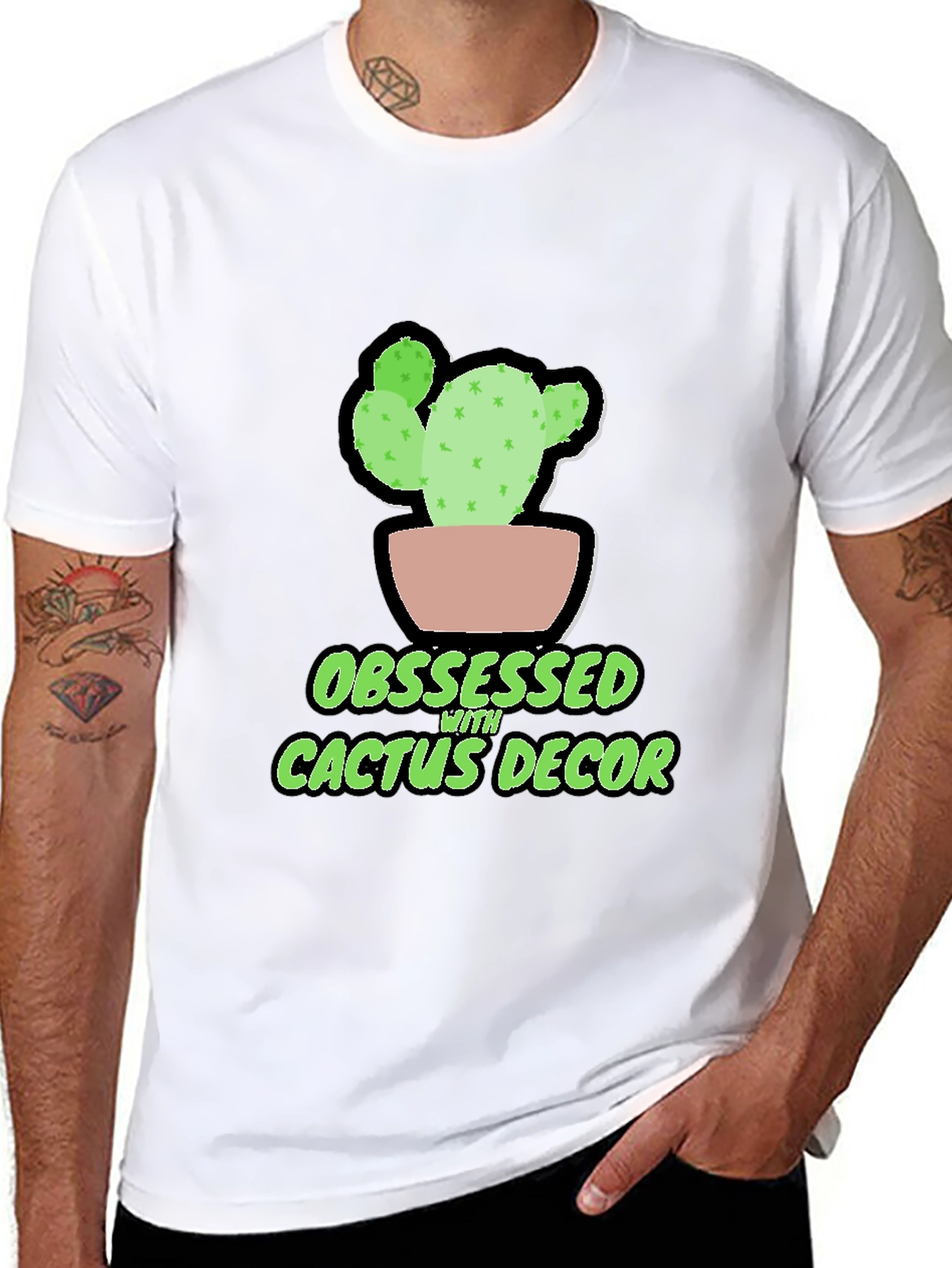 Obsessed with Cactus Decor Graphic Tee