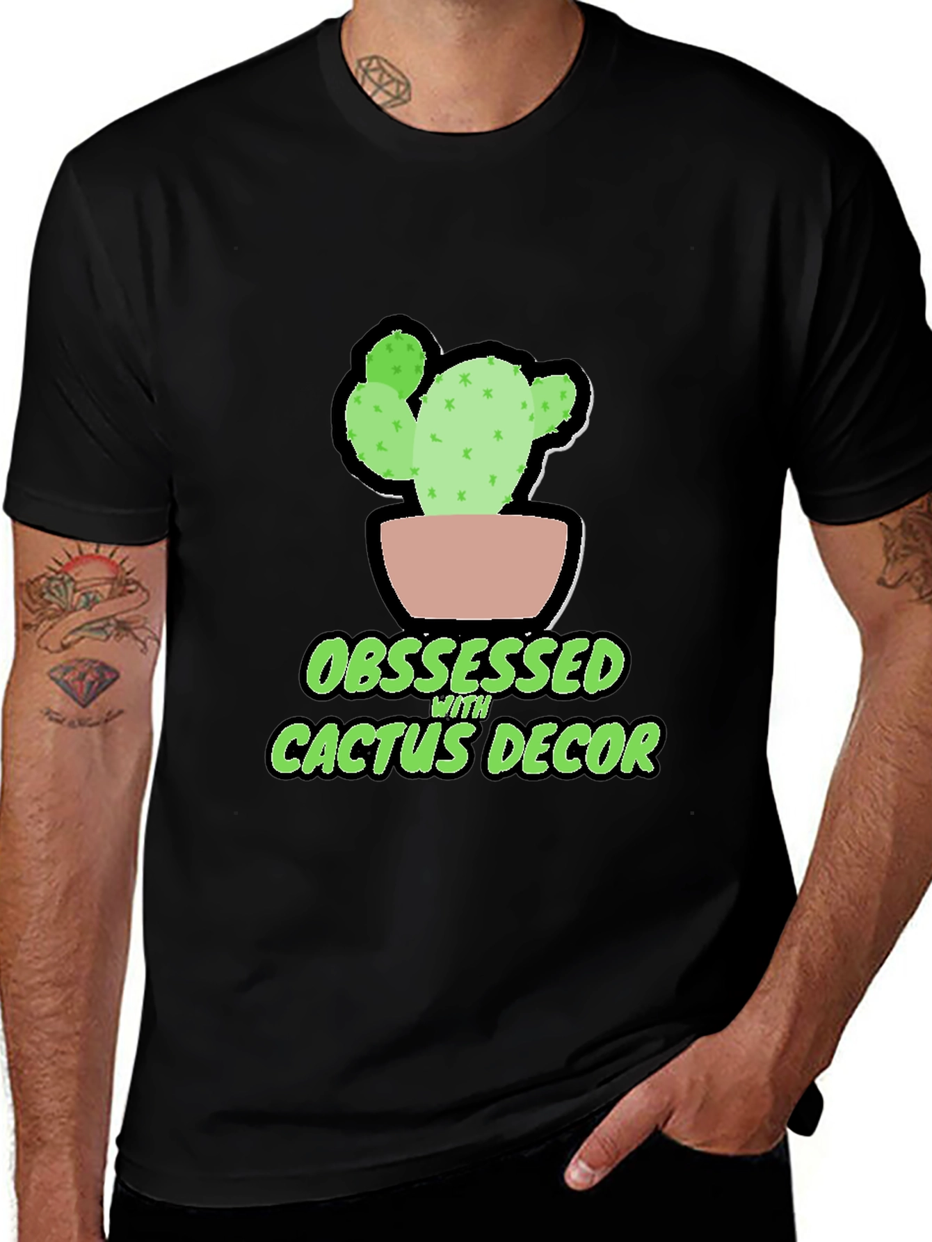 Obsessed with Cactus Decor Graphic Tee