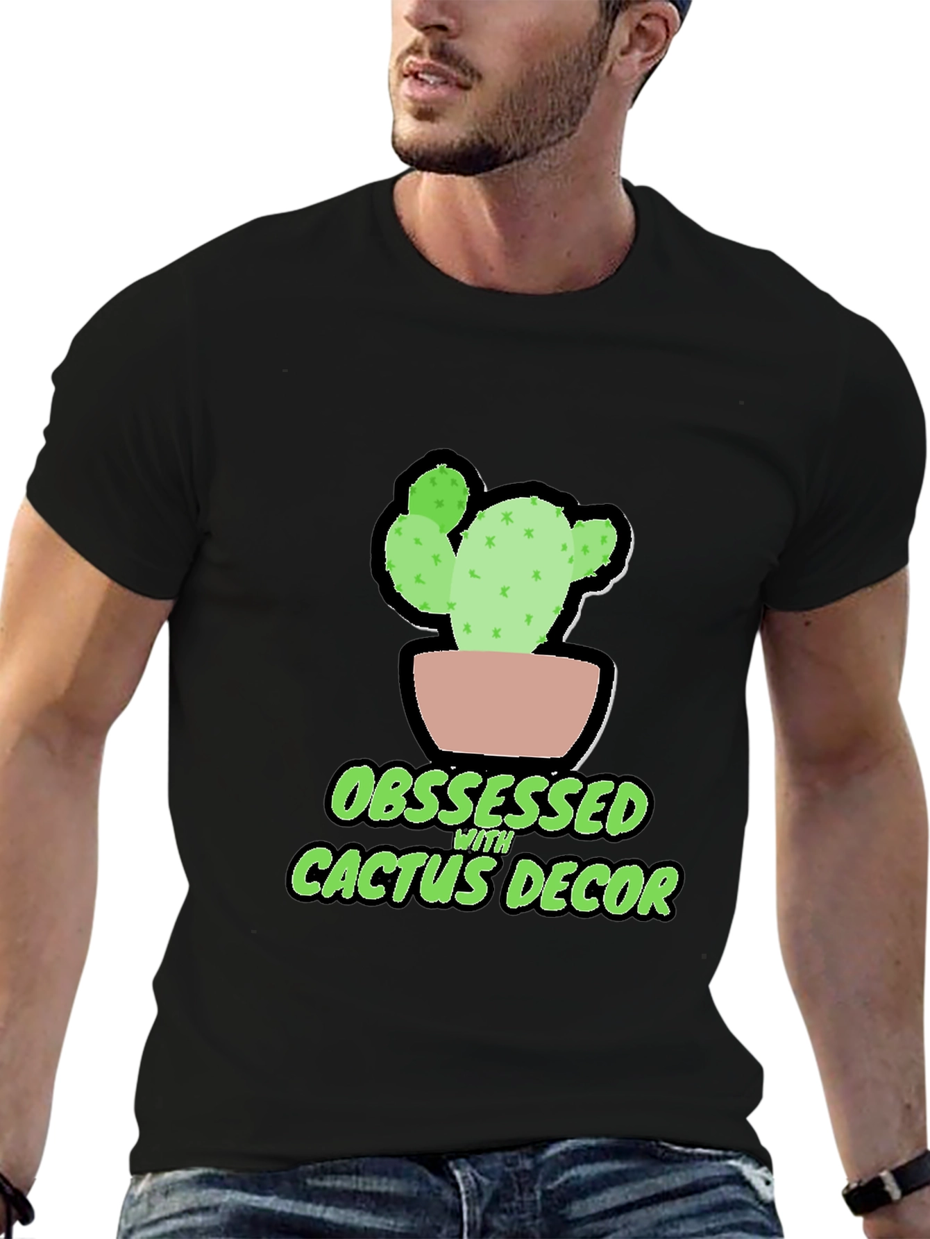 Obsessed with Cactus Decor Graphic Tee