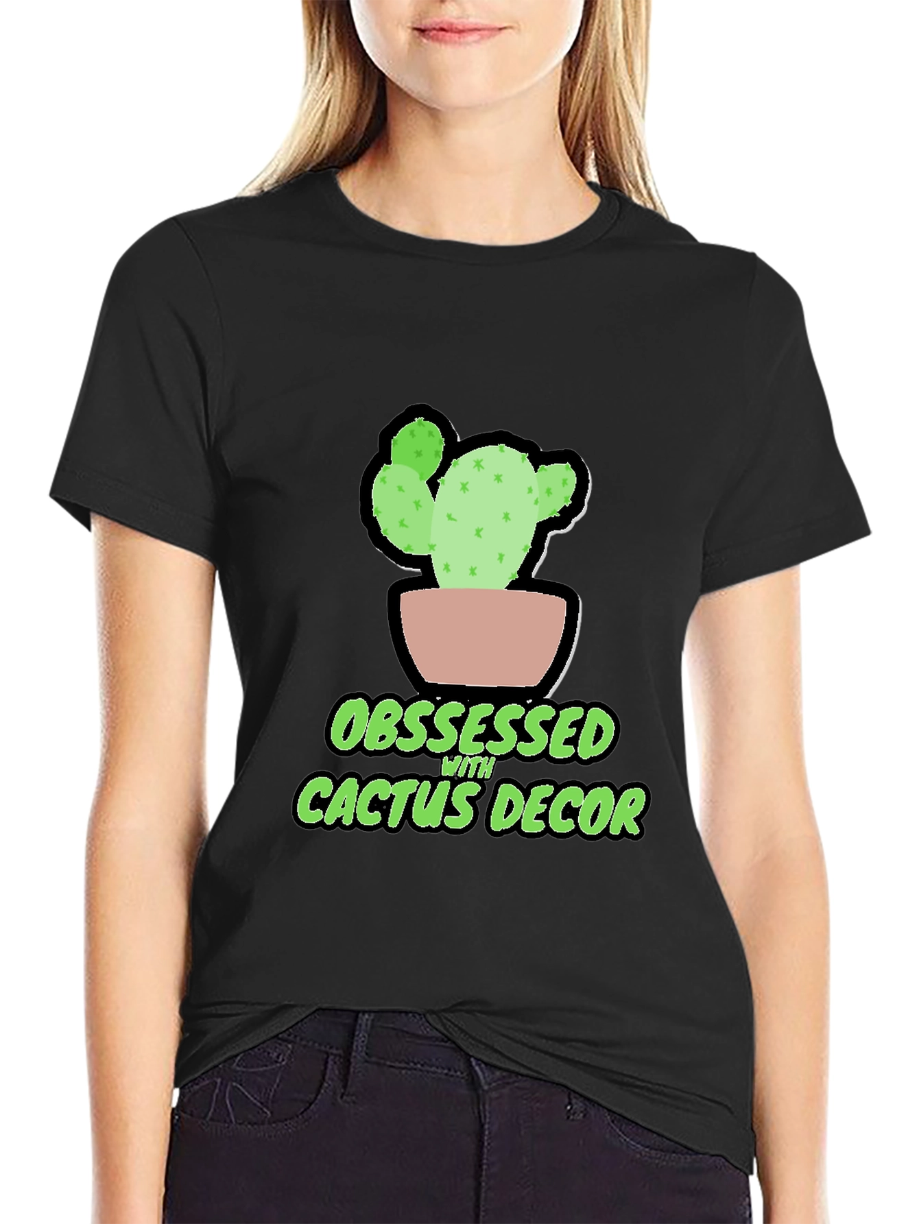 Obsessed with Cactus Decor Graphic Tee