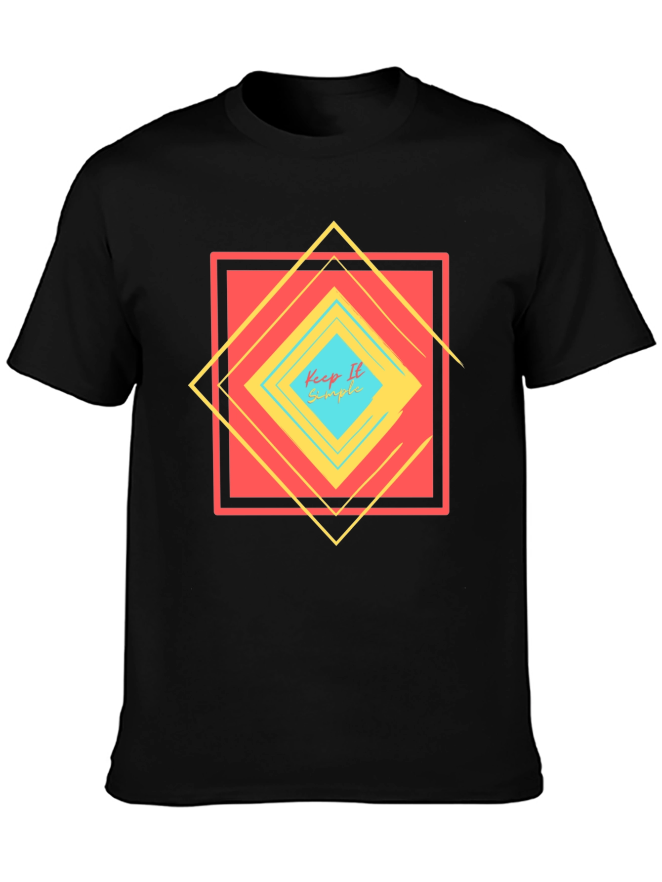 Keep It Simple Geometric Design T-Shirt