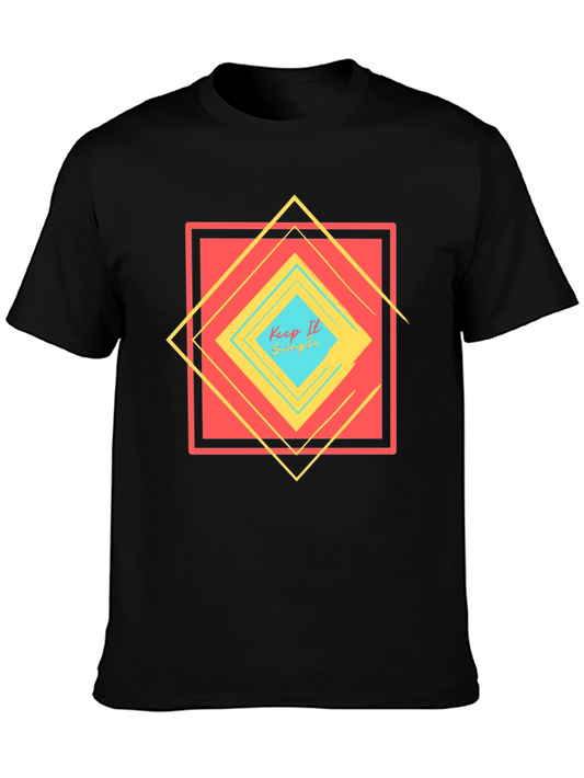 Keep It Simple Geometric Design T-Shirt