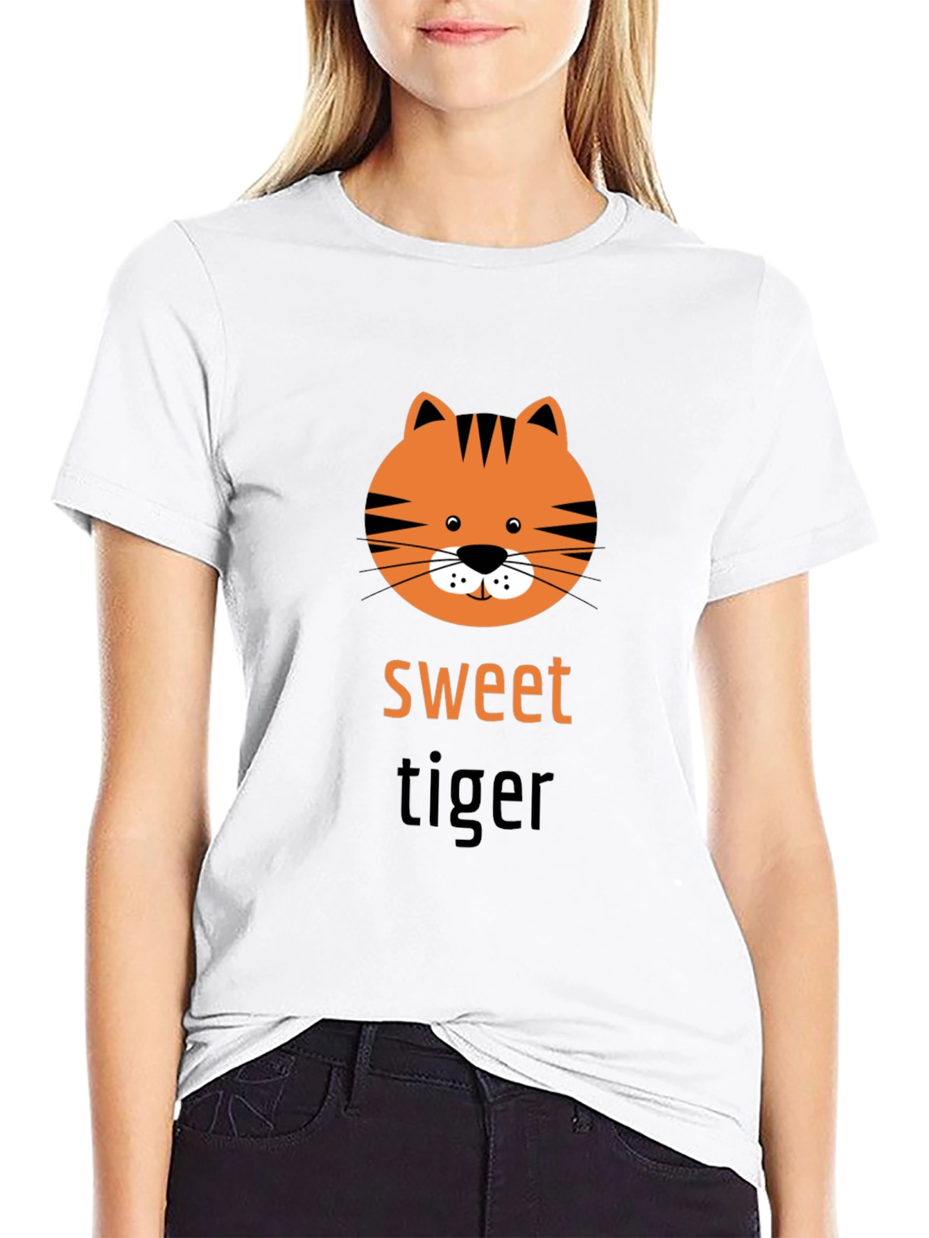 Sweet Tiger Graphic Tee - Trendy Unisex T-Shirt