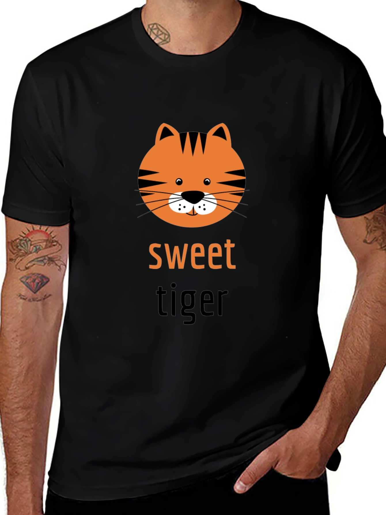 Sweet Tiger Graphic Tee - Trendy Unisex T-Shirt