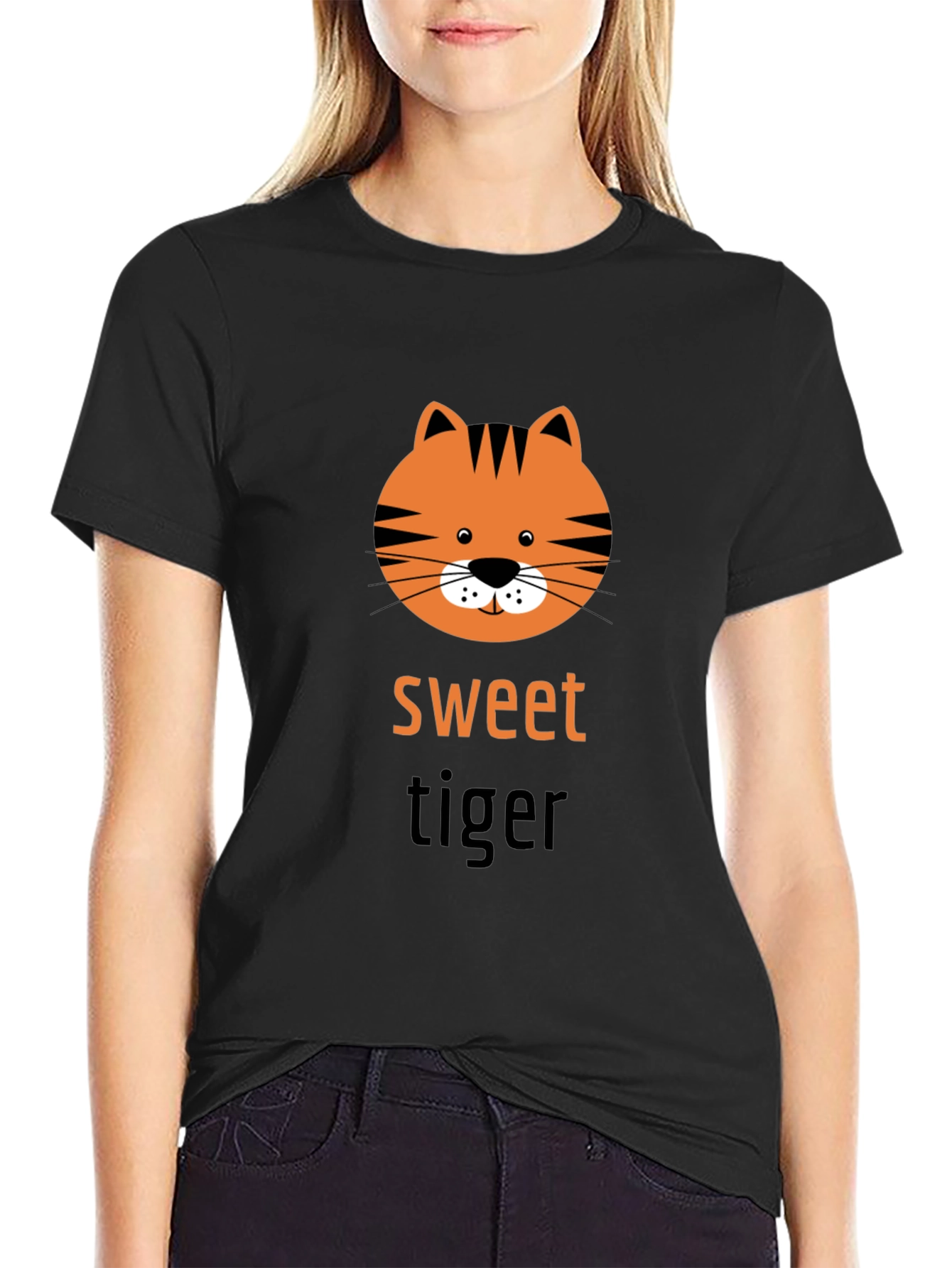Sweet Tiger Graphic Tee - Trendy Unisex T-Shirt