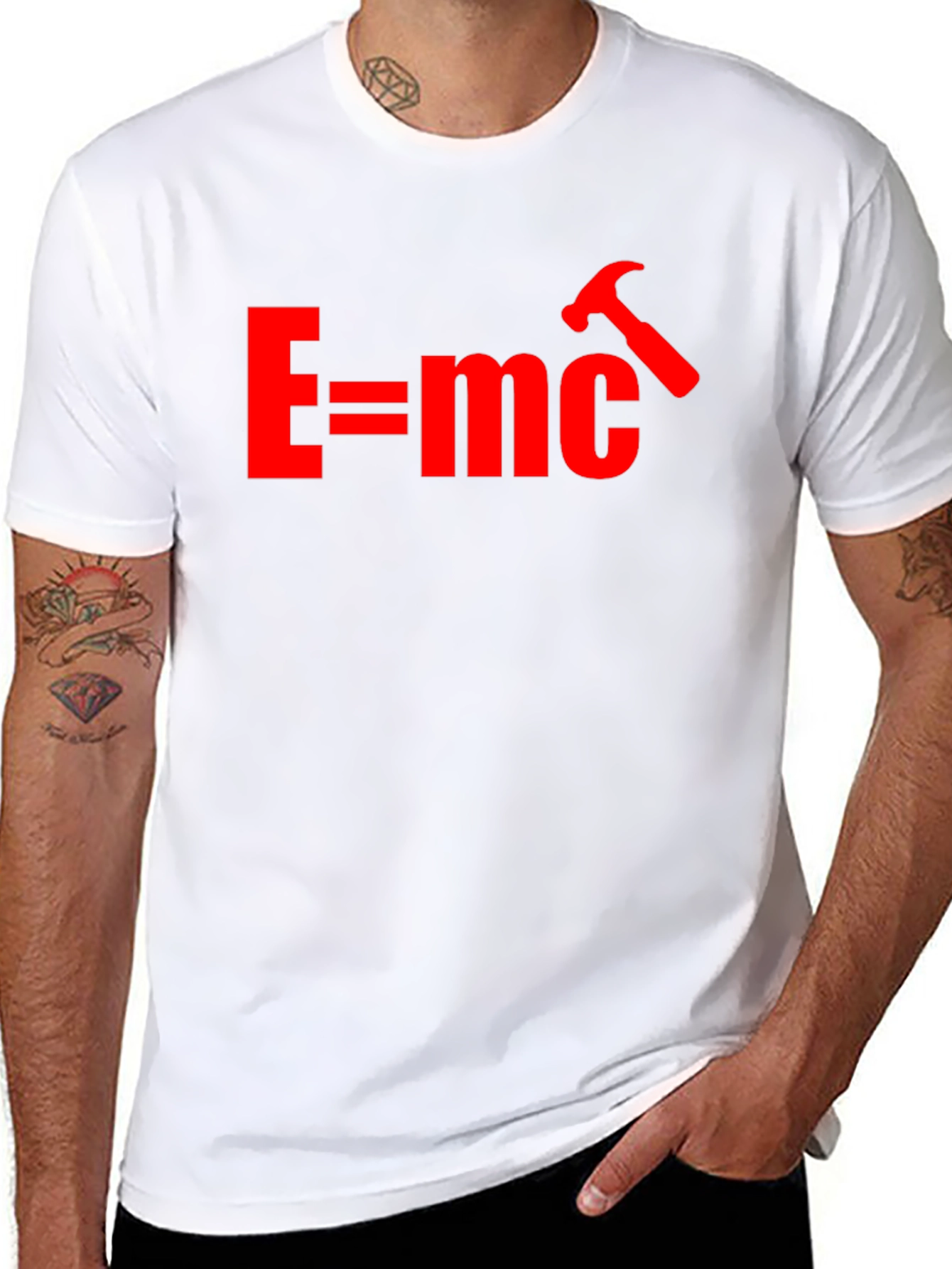 Funny Physics T-Shirt - E=mc Hammer
