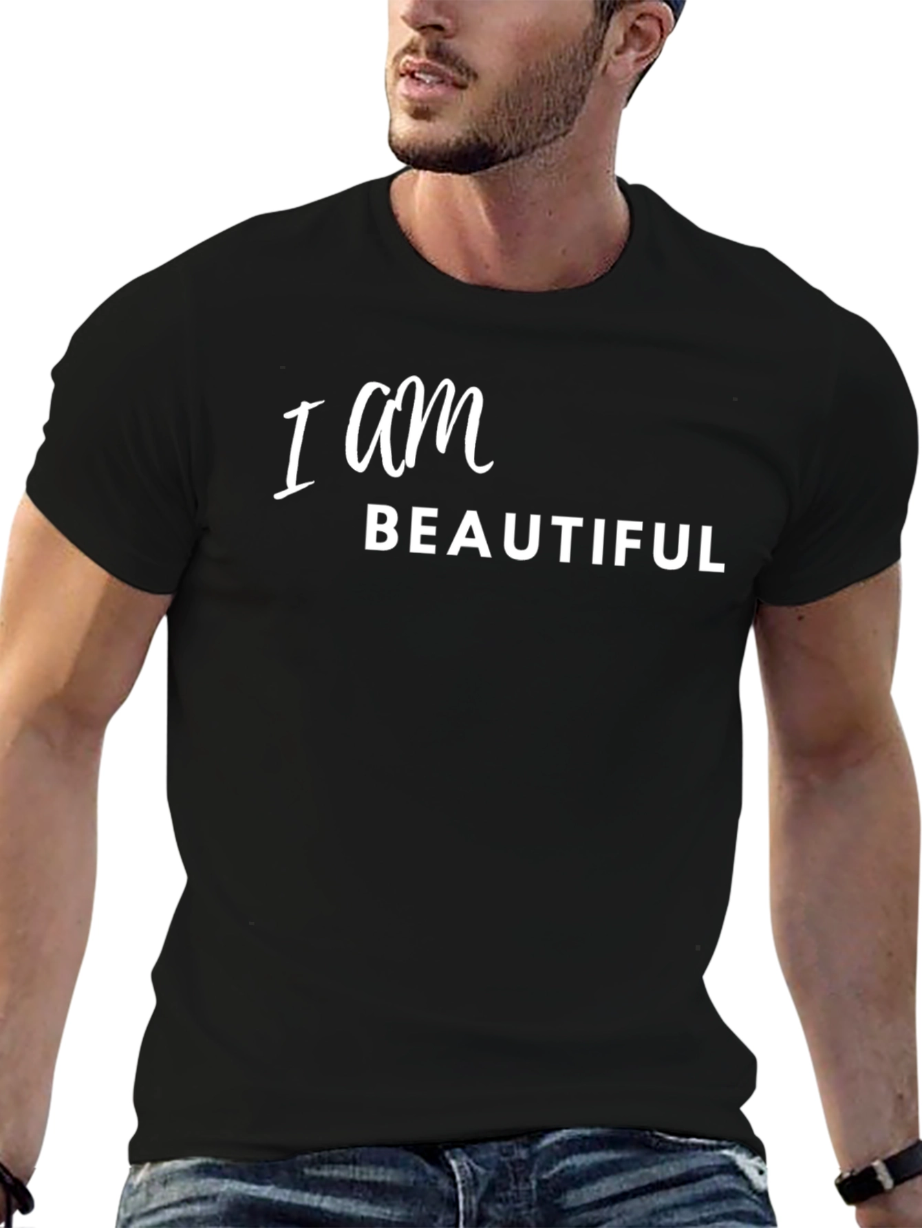 I Am Beautiful Black Graphic Tee