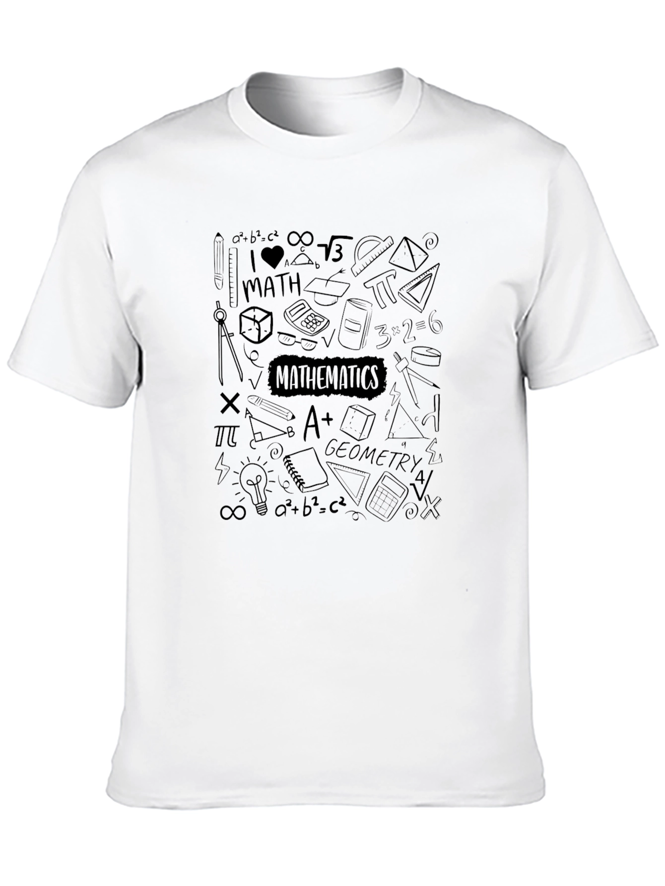 Math Symbols Graphic Print T-Shirt
