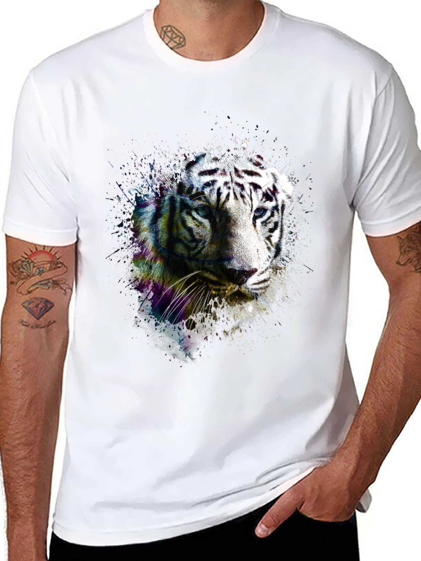 Black Tiger Graphic Tee - Mens Fashion