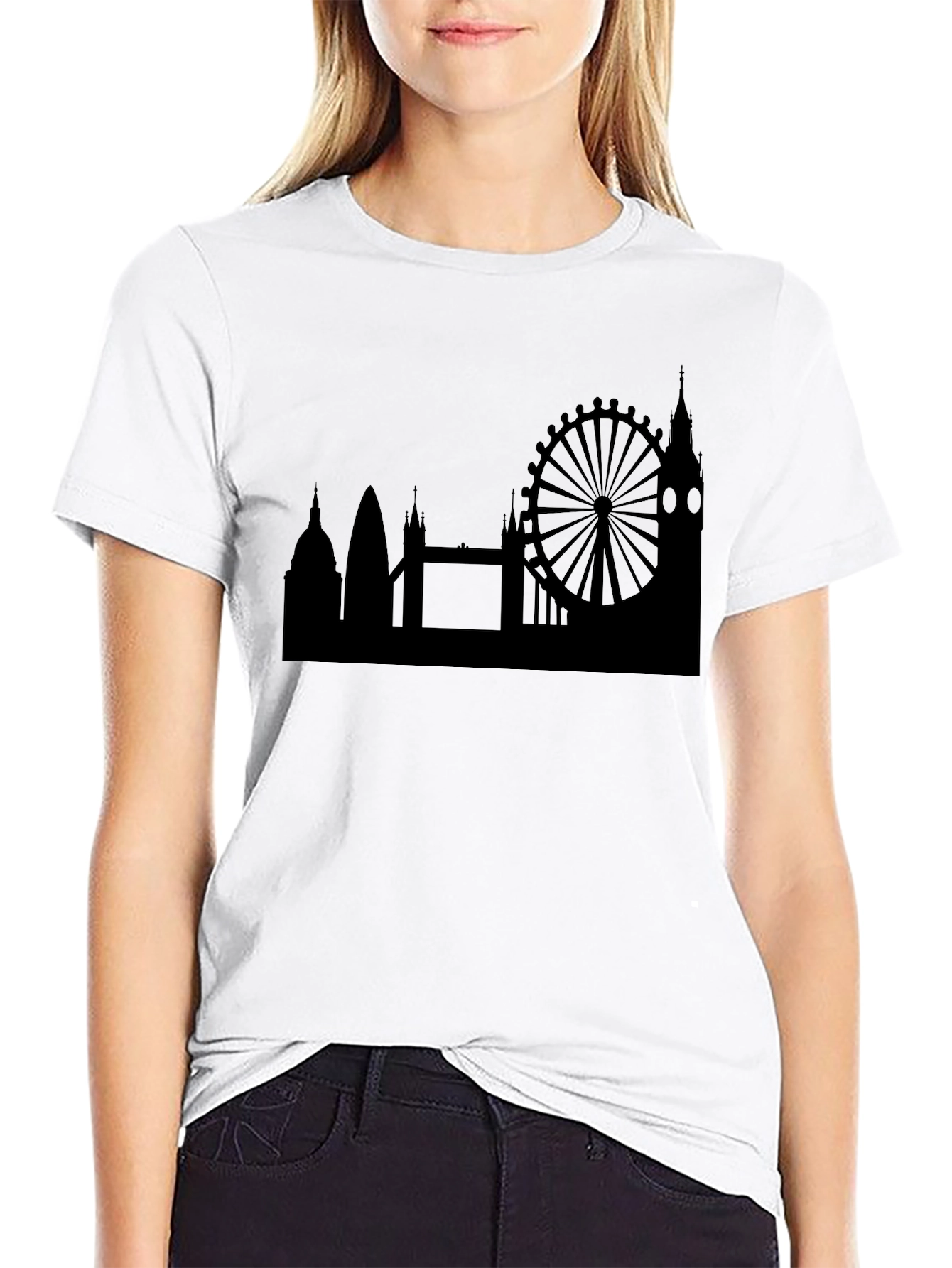 London Skyline Mens Black T-Shirt