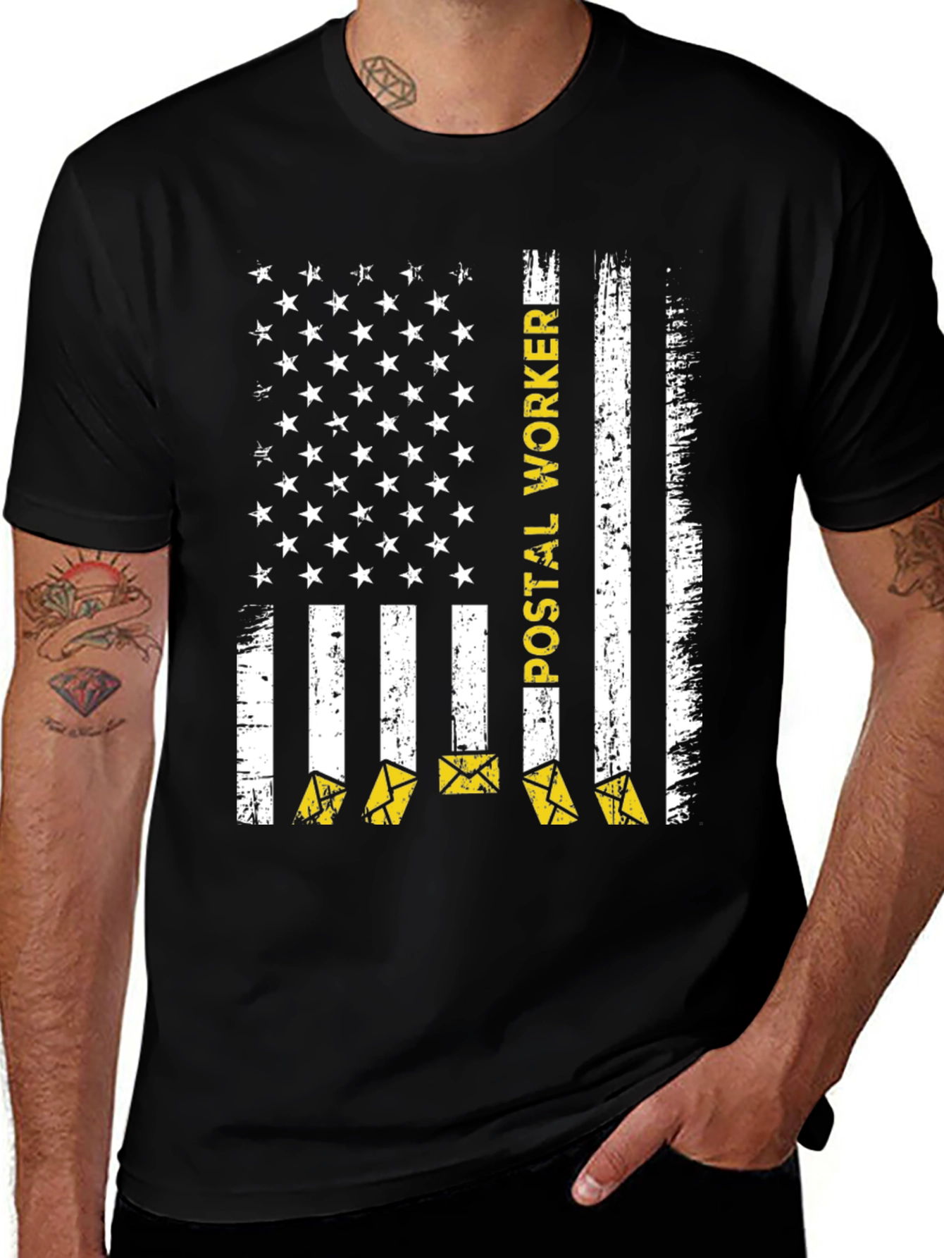 Postal Worker Flag Graphic T-Shirt