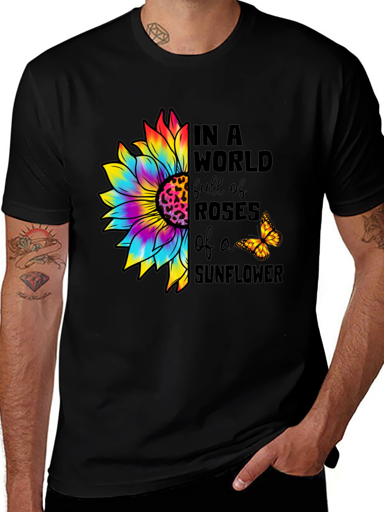 Sunflower Butterfly Graphic Tee