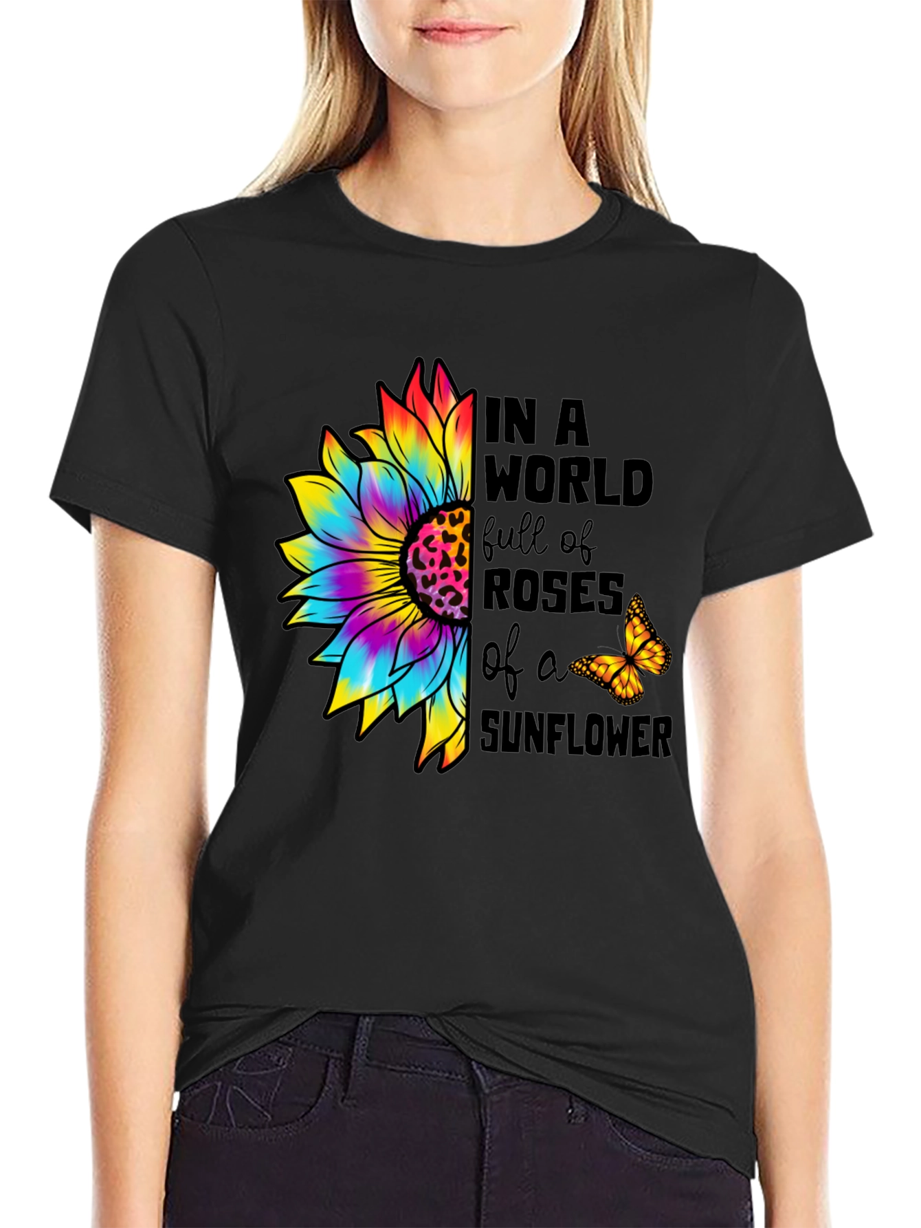 Sunflower Butterfly Graphic Tee