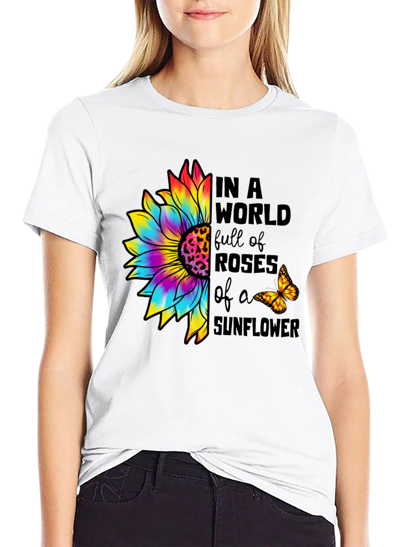 Sunflower Butterfly Graphic Tee