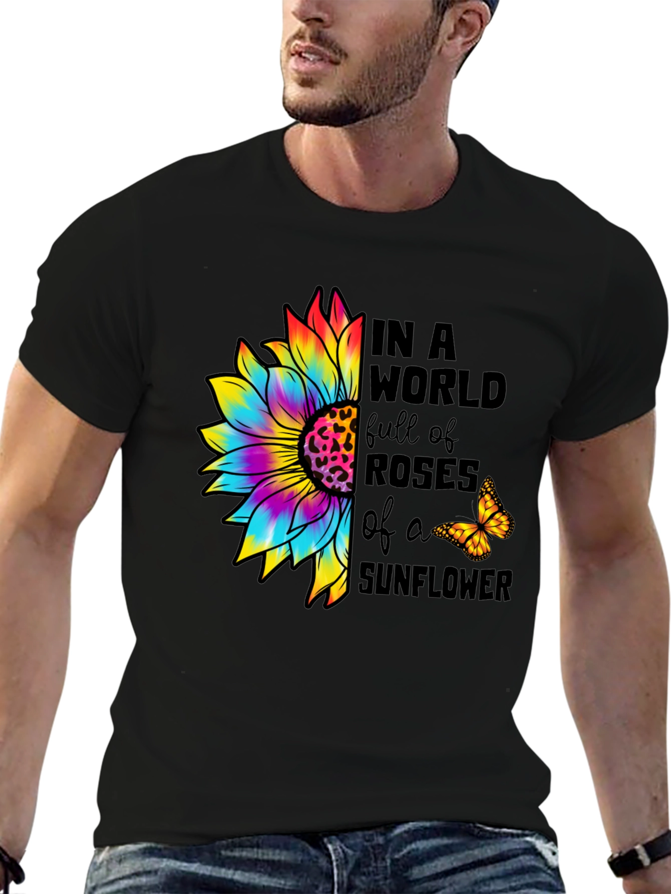 Sunflower Butterfly Graphic Tee