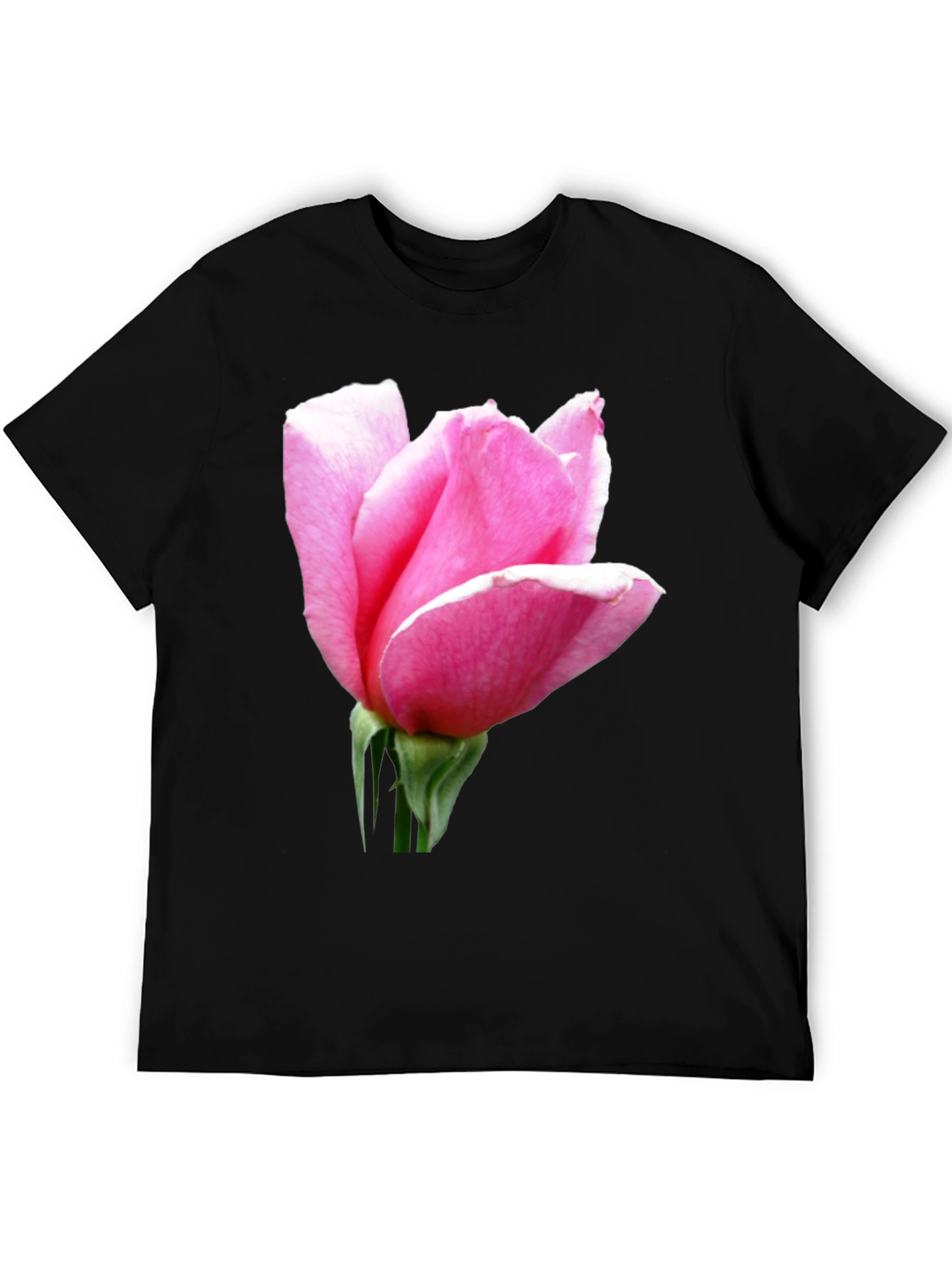 Pink Rose Graphic Tee - Soft Cotton Blend