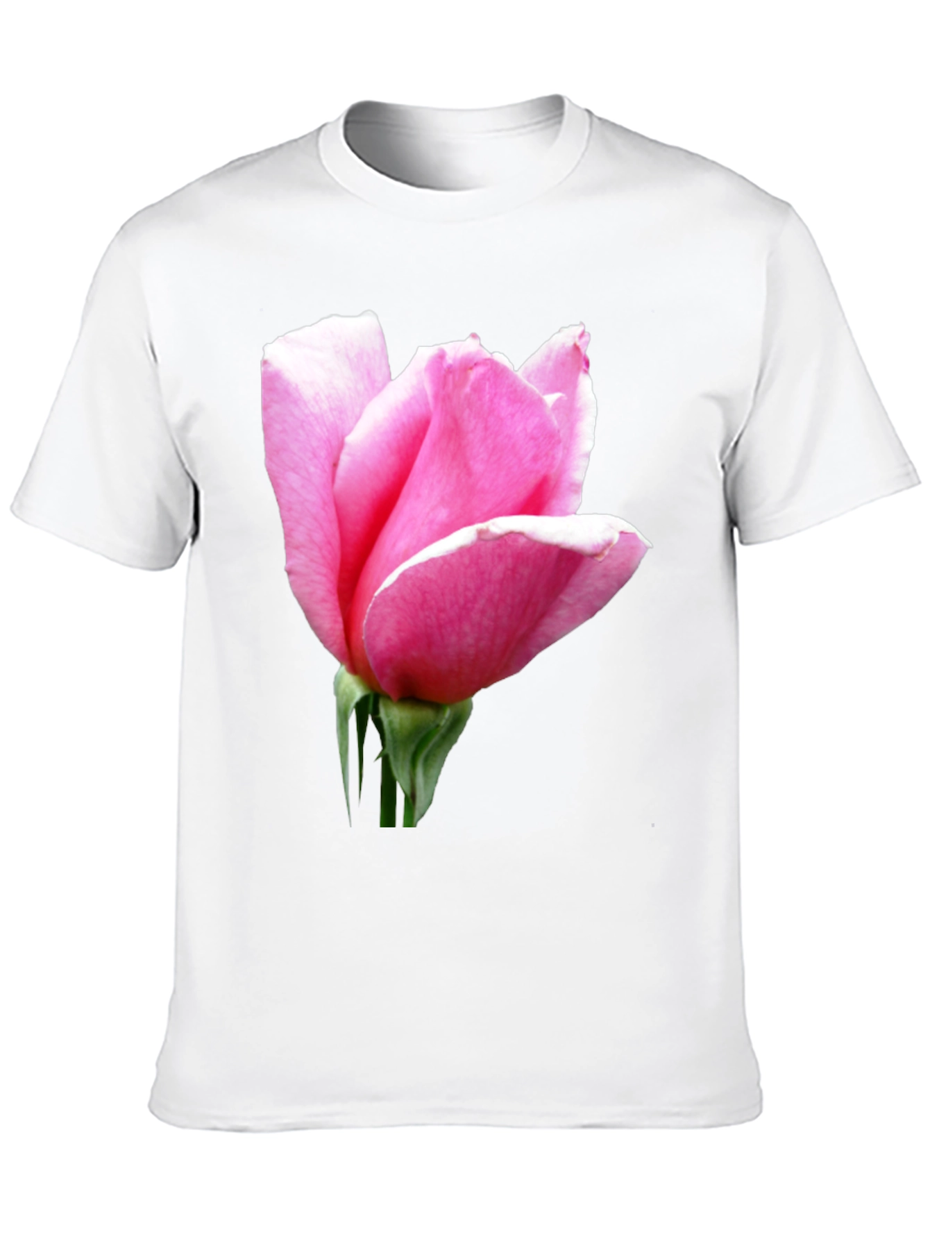 Pink Rose Graphic Tee - Soft Cotton Blend