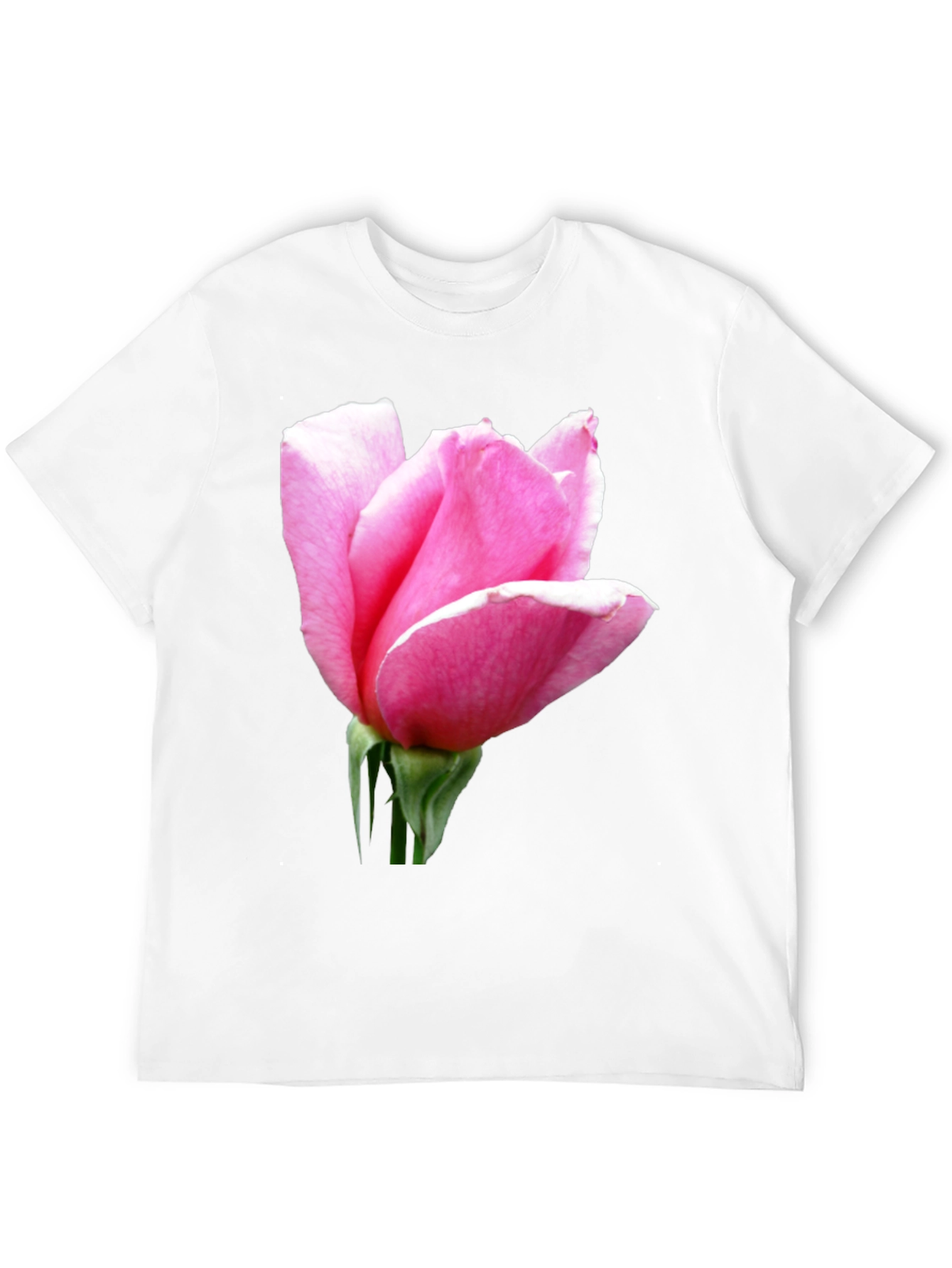 Pink Rose Graphic Tee - Soft Cotton Blend