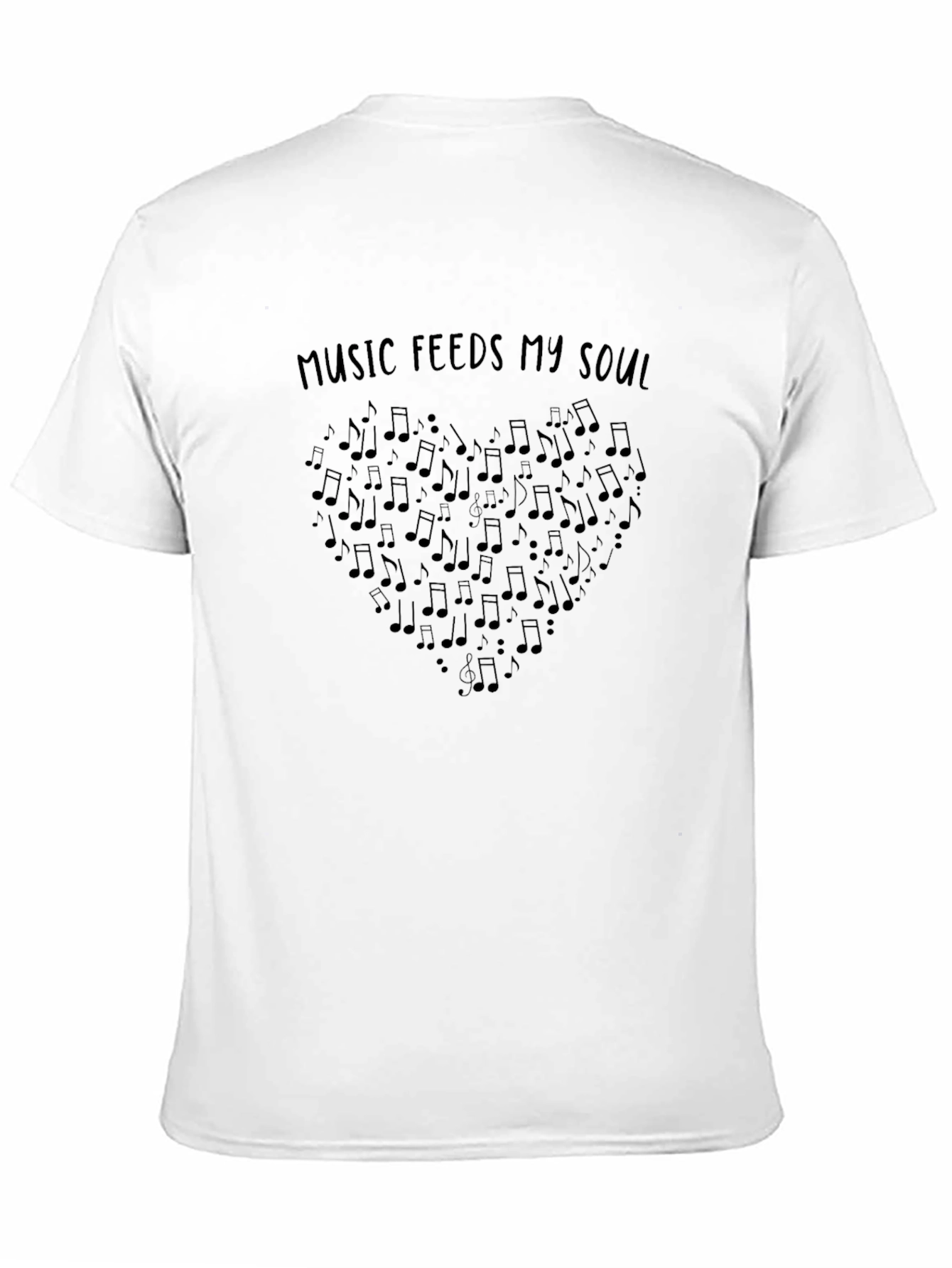 Music Feeds My Soul Heart Graphic T-Shirt