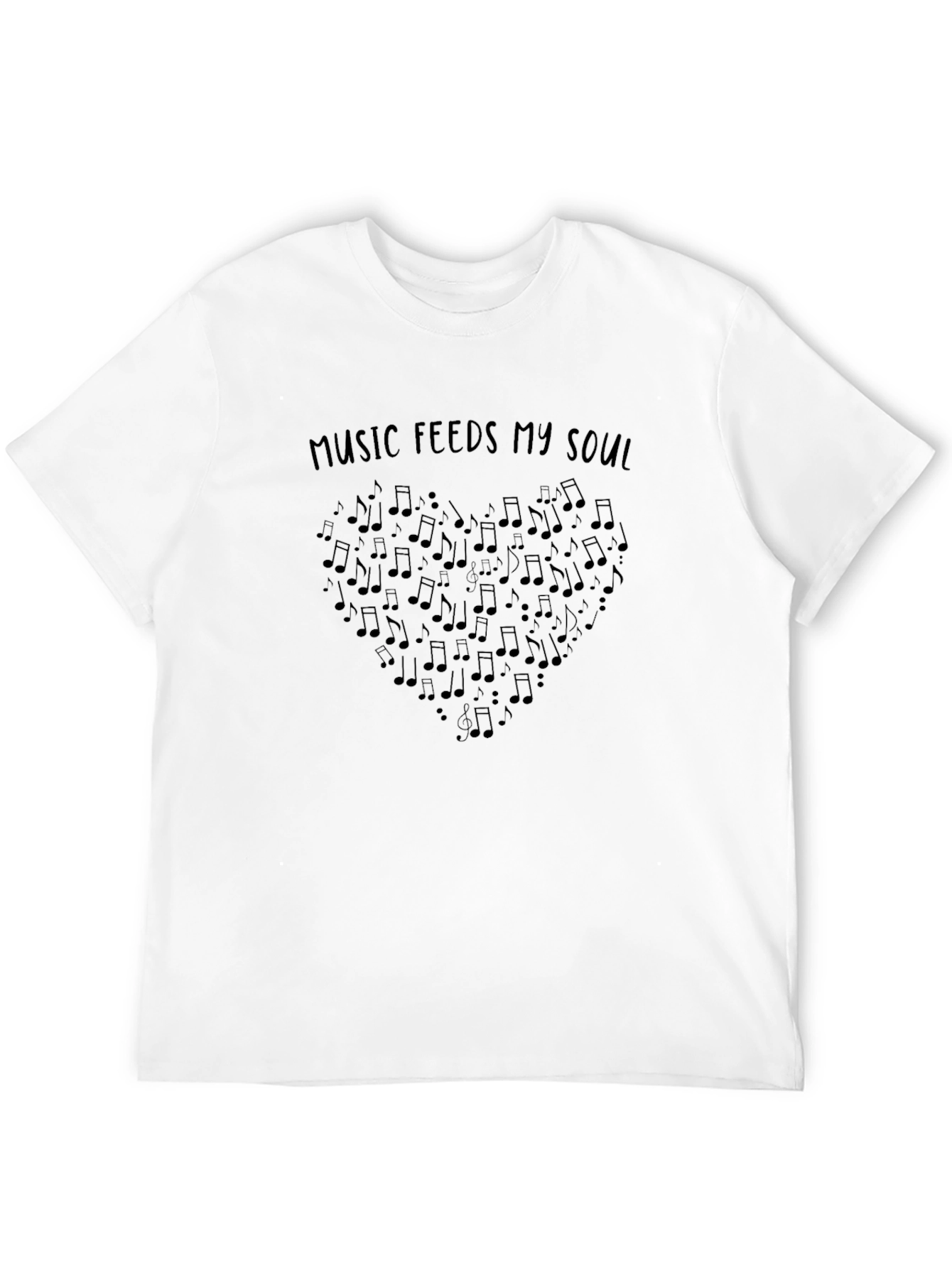 Music Feeds My Soul Heart Graphic T-Shirt