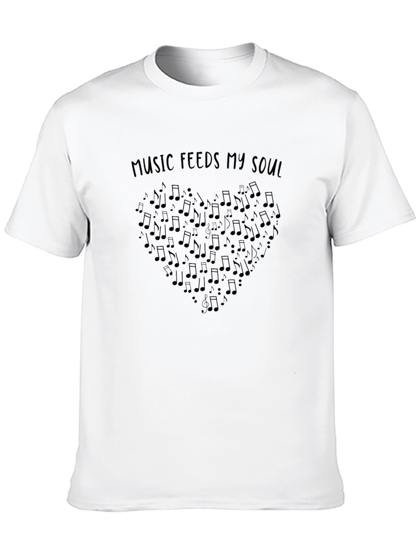 Music Feeds My Soul Heart Graphic T-Shirt